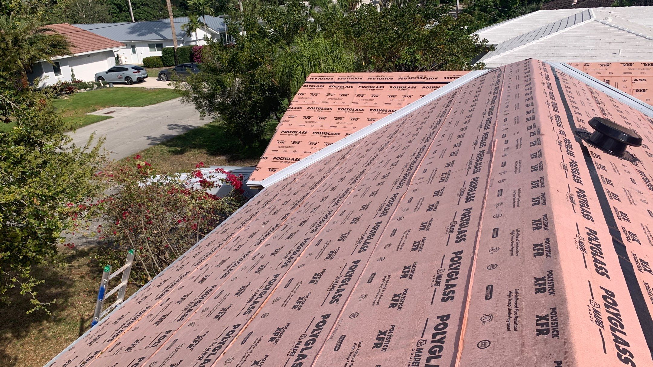 Residential Roofing Installation using 1" Nail strip metal roof by BLUES BROTHERS ROOFING