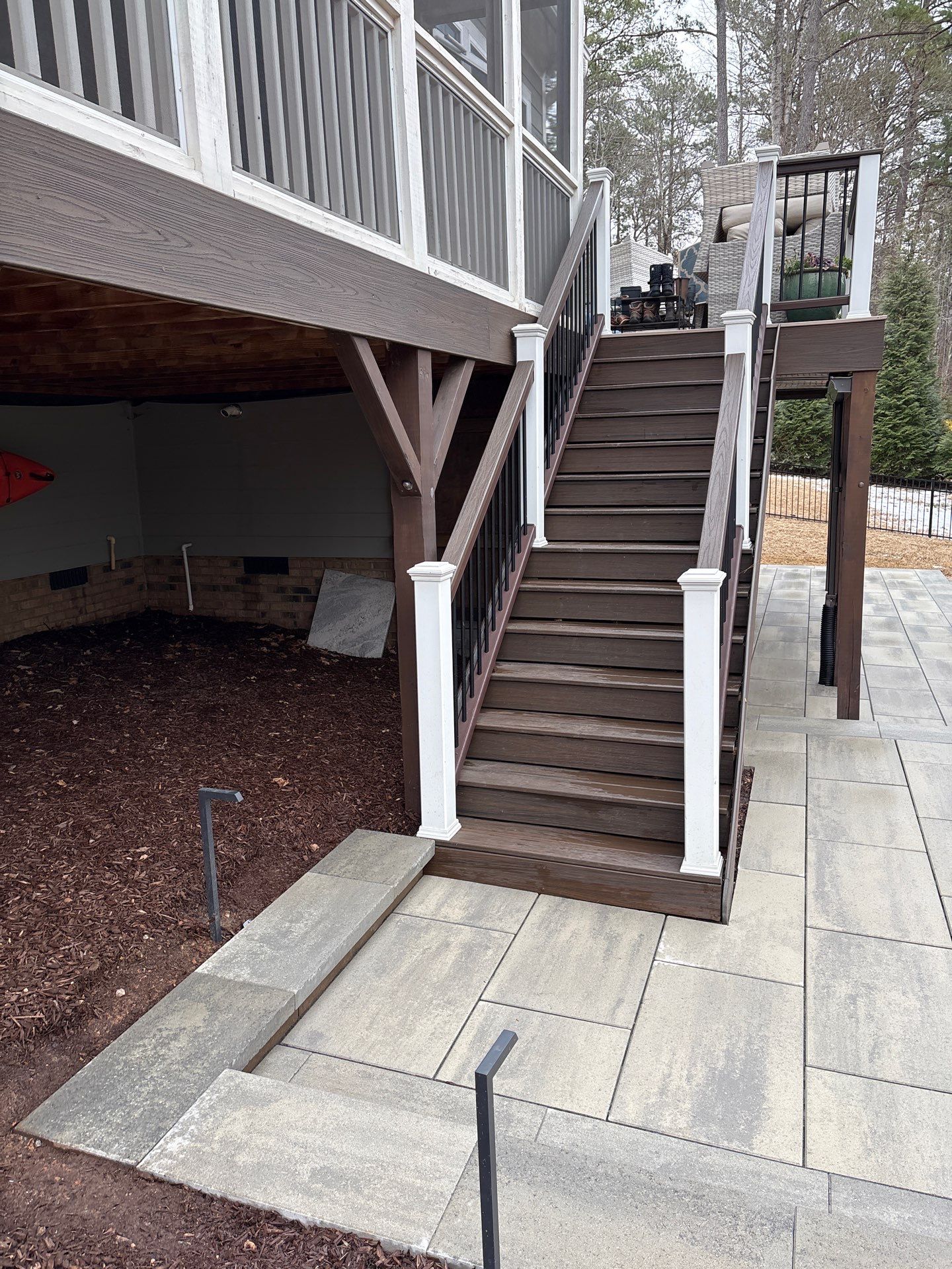 Wood and Concrete Deck using Wood and Concrete Sealant with PolySand by DuraSeal