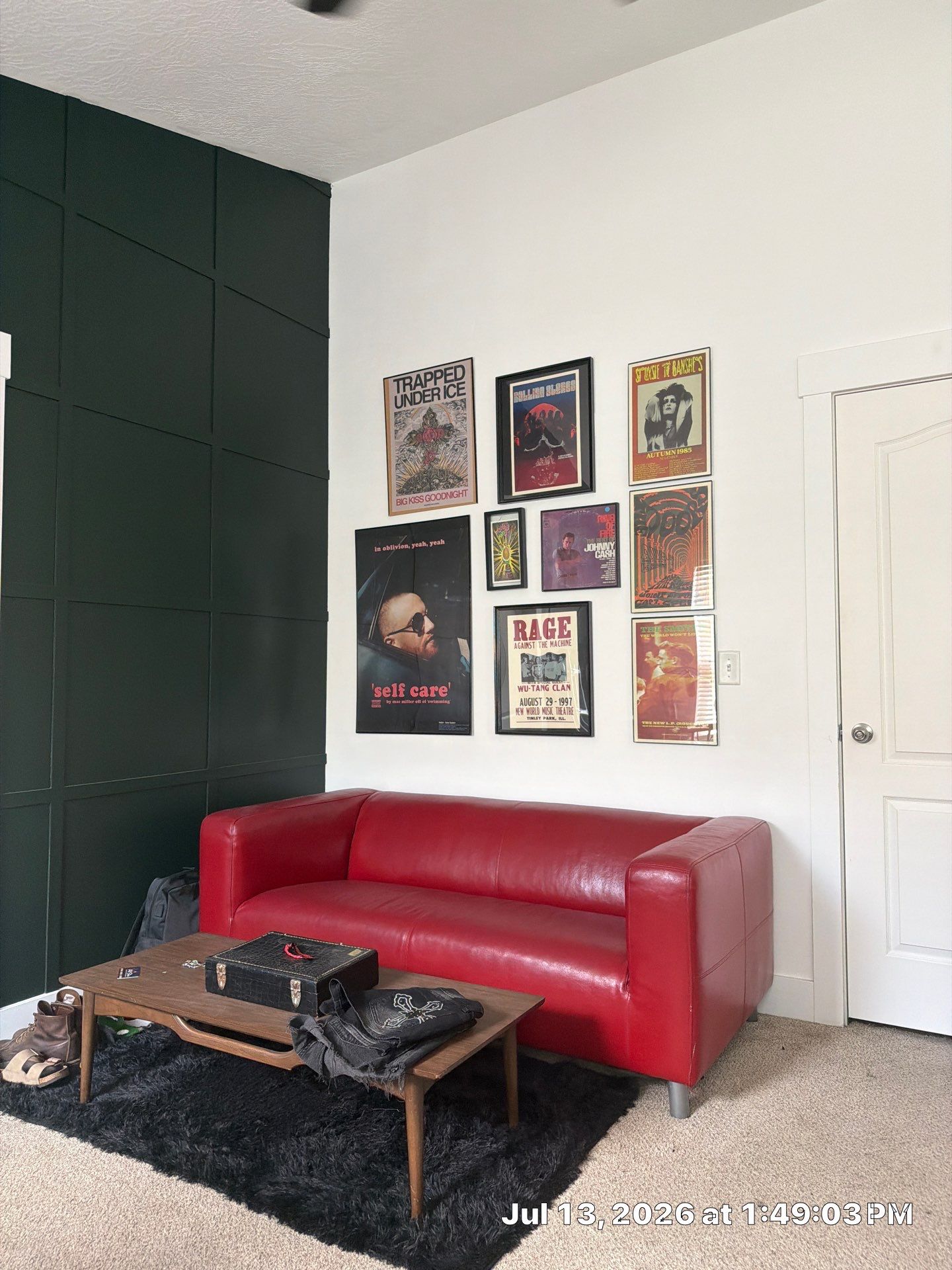 Dark Green Grid Accent Wall and Door Trim in South Salt Lake by CompanyCam Sales Demo
