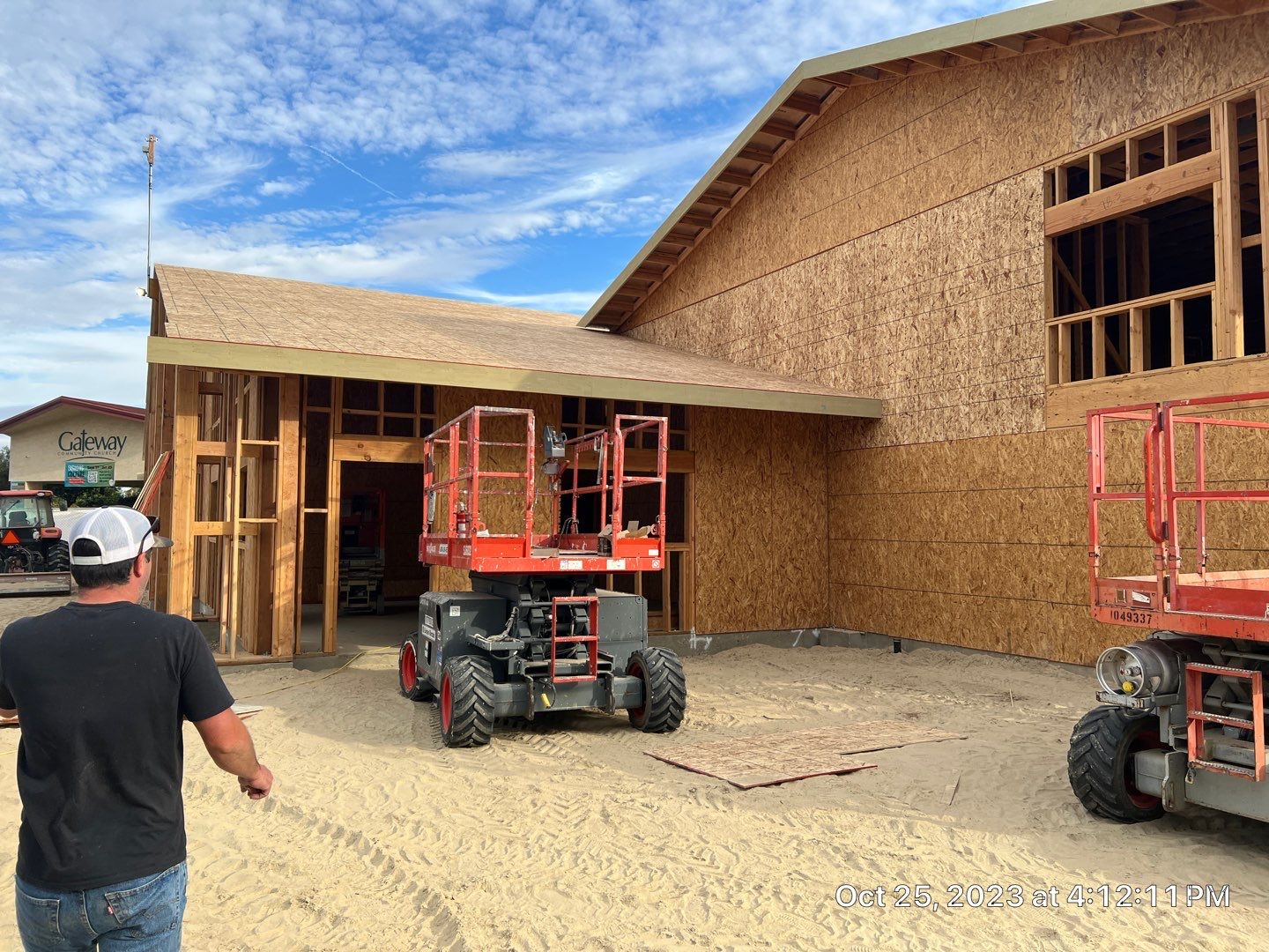 Metal roofing installation on church by Straight Edge Roofing Inc