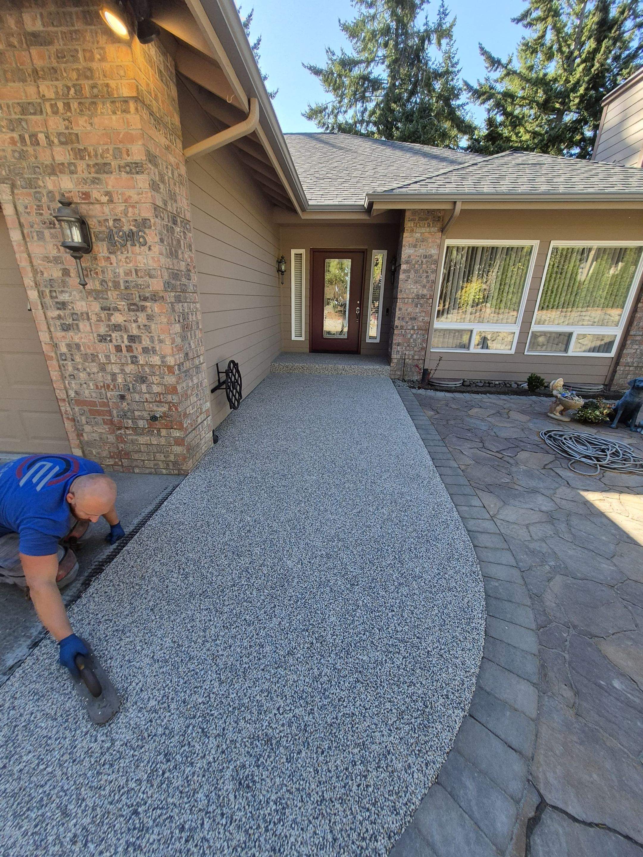 Stylish Walkway and Patio in Tennessee Vuba Stone by Concrete Coating Experts Inc.