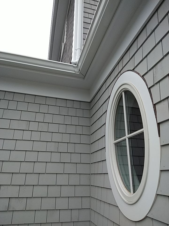 K-Style Gutter Installation with Round Downspouts in Marshfield, MA by Gutter Pro Enterprises