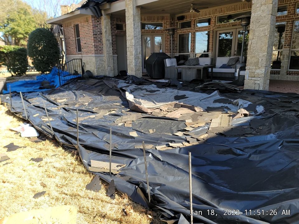 Insurance Claim Roof and Gutters using Owens Corning - Duration- Estate Gray -New Gutters - Exterior paint by Tex-Line Roofing