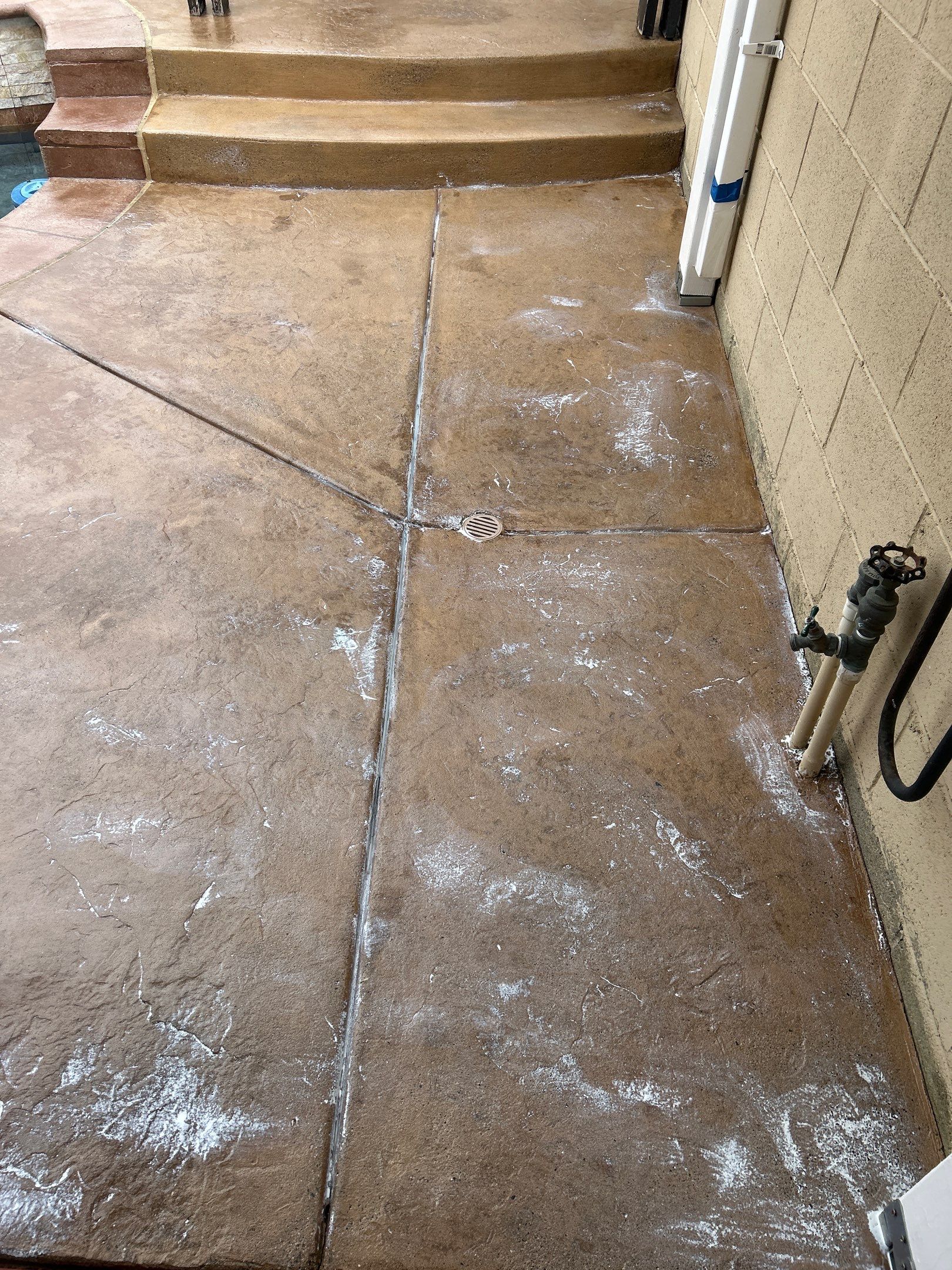 Sandblast & Staining Pool Deck In by La Power Washing Inc