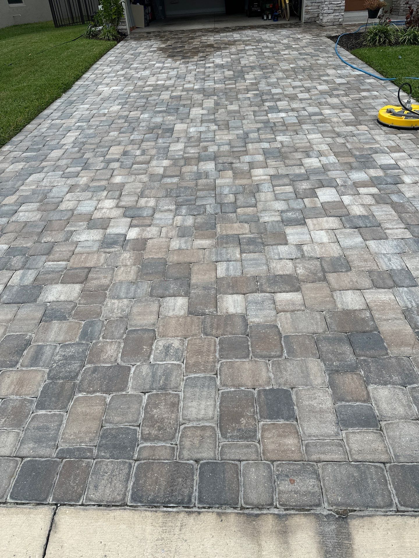 House Wash, Paver Driveway & Sidewalk Cleaning + Sanding & Sealing in Trevesta Community, Palmetto, FL by Sunshine AquaWash