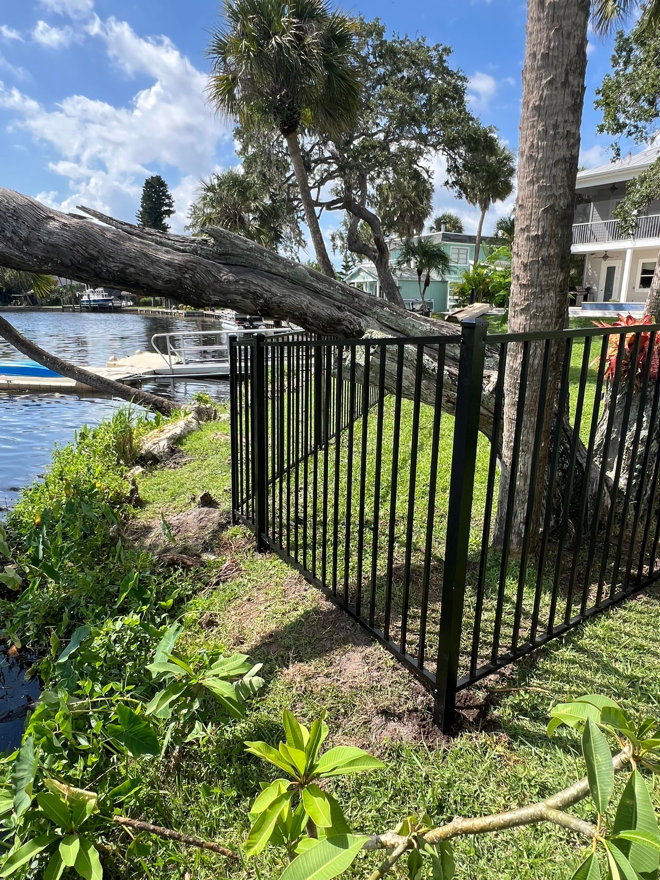 Aluminum Fence Installation using Black 3 Rail Aluminum Fence by Asap fence and gates, LLC