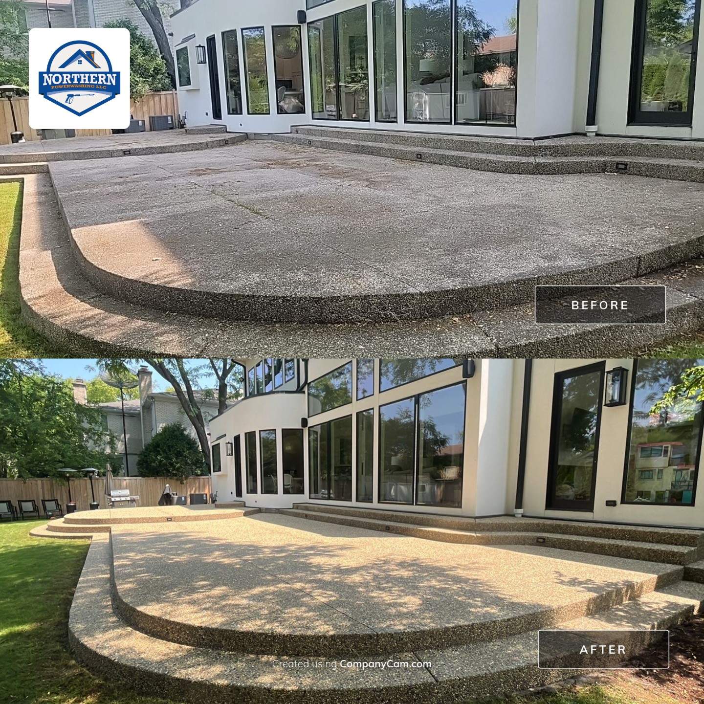 Aggregate concrete cleaning and sealing using Surebond SB-9000 by Northern Power Washing LLC.