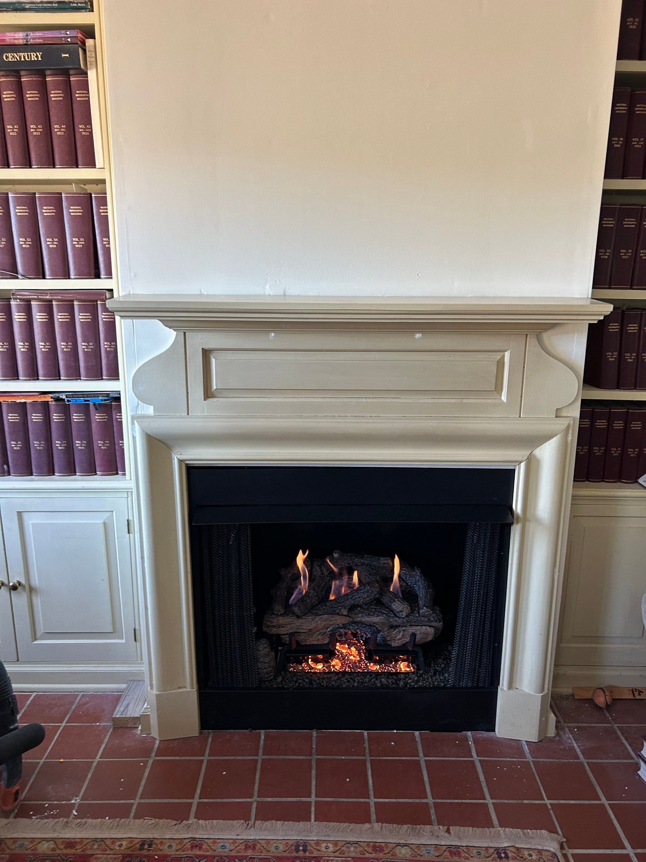 Gas Fireplace in Norfolk by Premier Chimney and Roofing