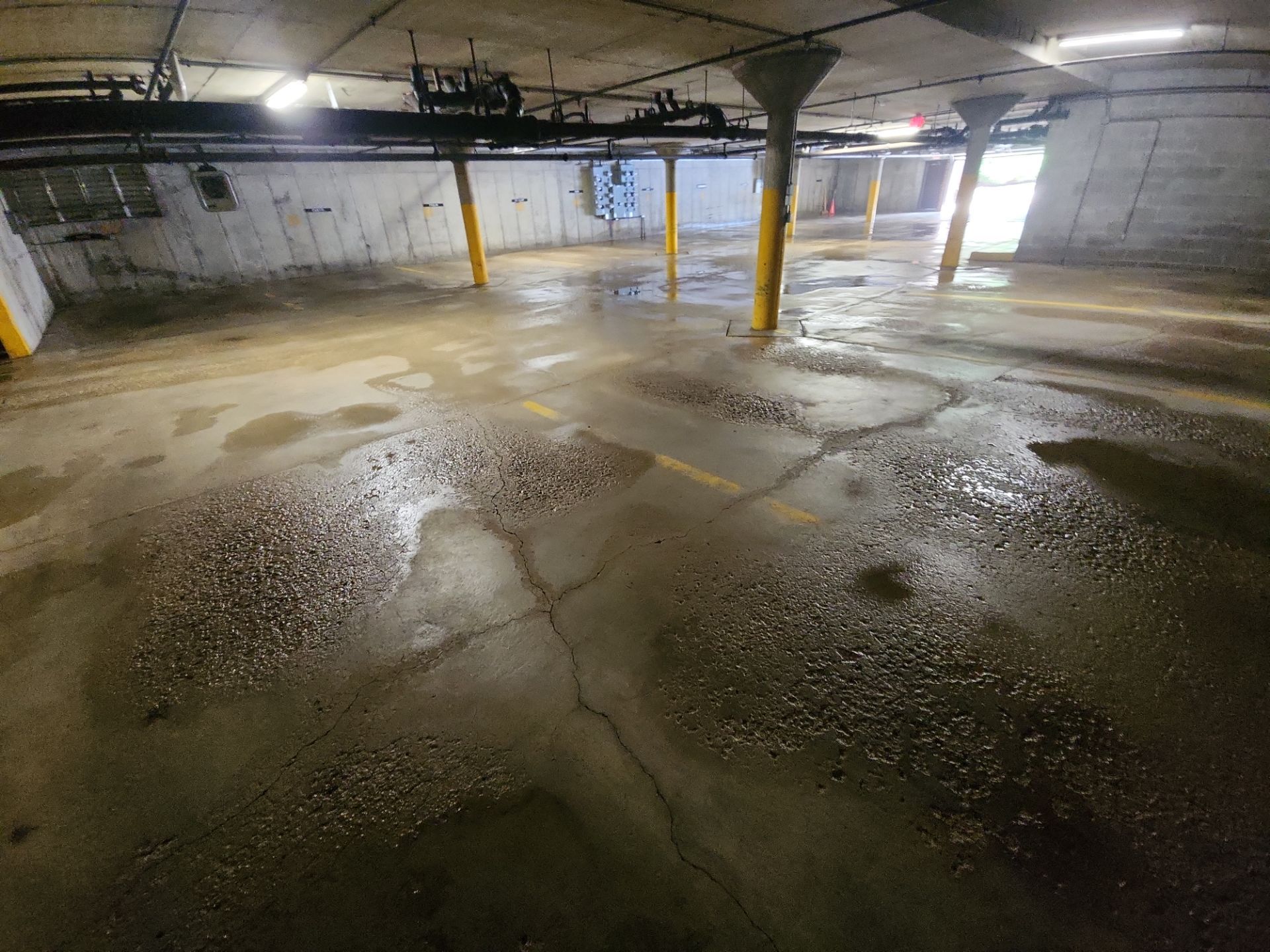 Parking garage cleaning by Northern Power Washing LLC.