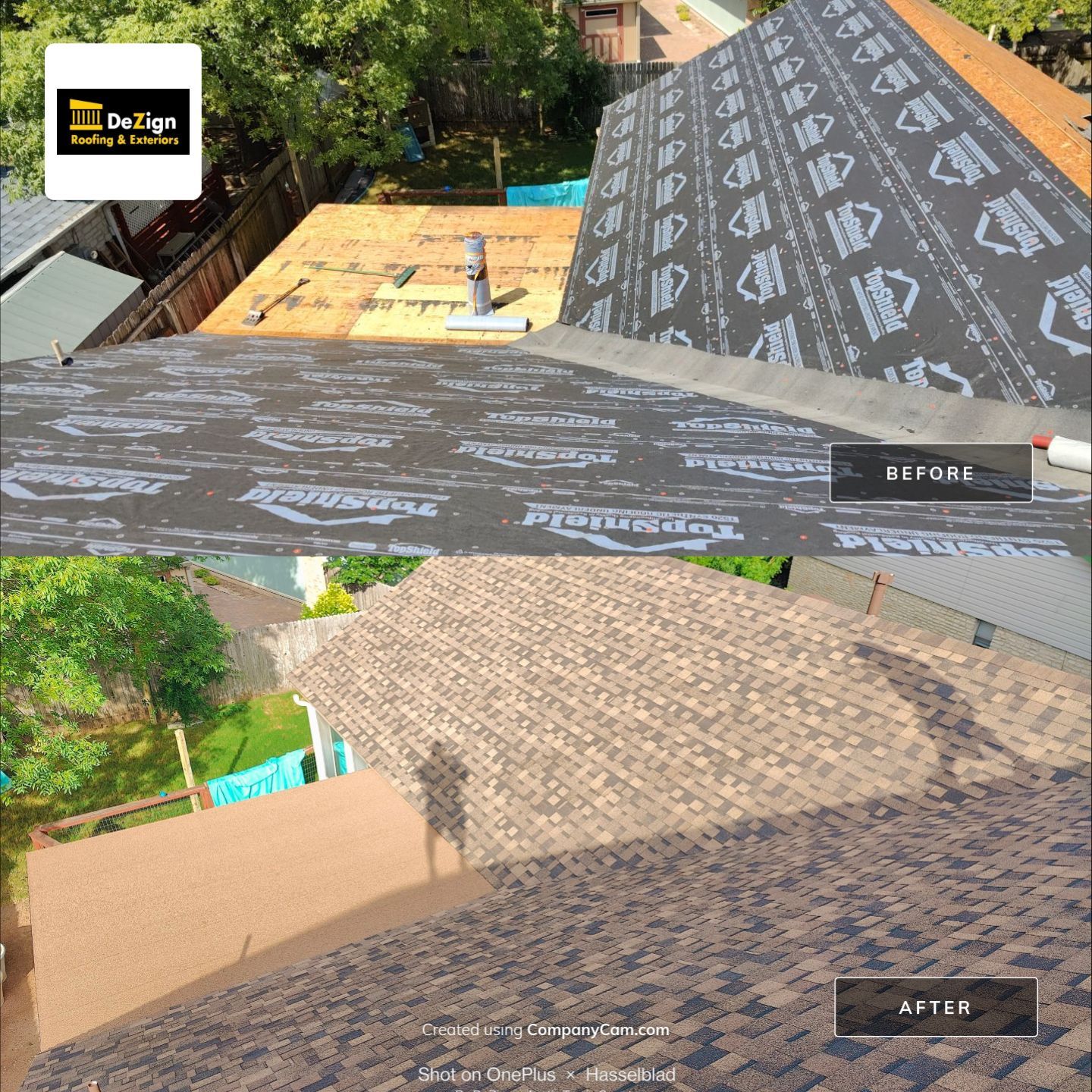 New Roof Installation Of IKO Dynasty Color Brownstone by DeZign Roofing & Exteriors