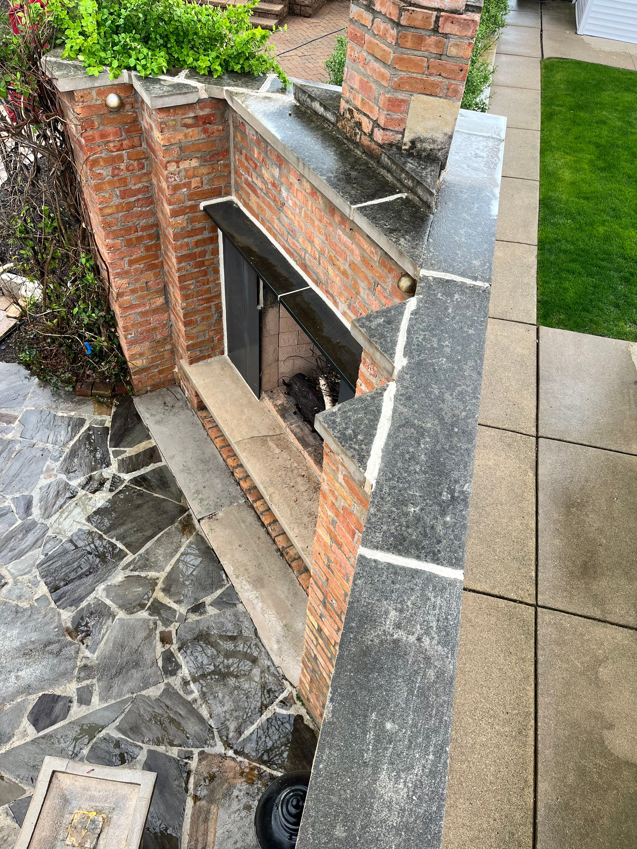 Brick repair, CSS, and stone cleaning by Northern Power Washing LLC.
