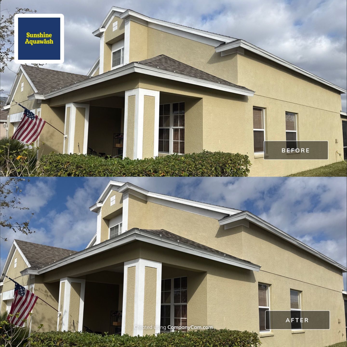 House Wash Removing Heavy Algae Buildup | River Plantation, Parrish FL by Sunshine AquaWash