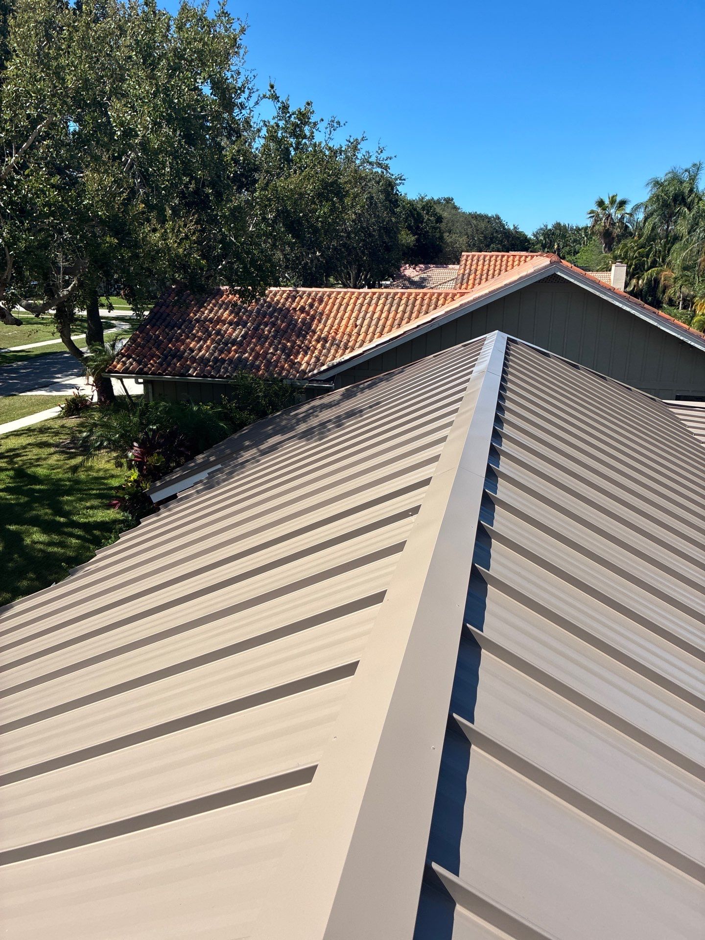 24ga 1.5" Mechanical Seam Buckskin  by Total Roofing System The Metal Roof Experts
