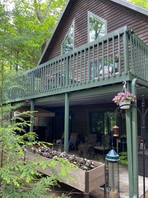 Stained deck and Pressure wash