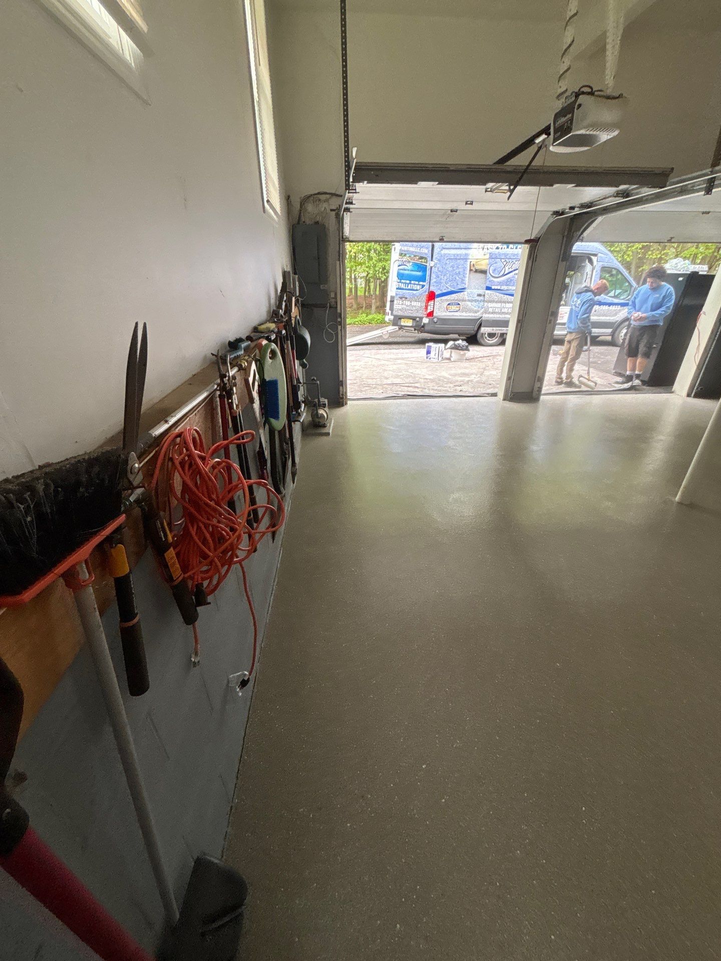 Travertine Polyurea Garage Floor Coating in Randolph, New Jersey by Spectrum Painting, LLC