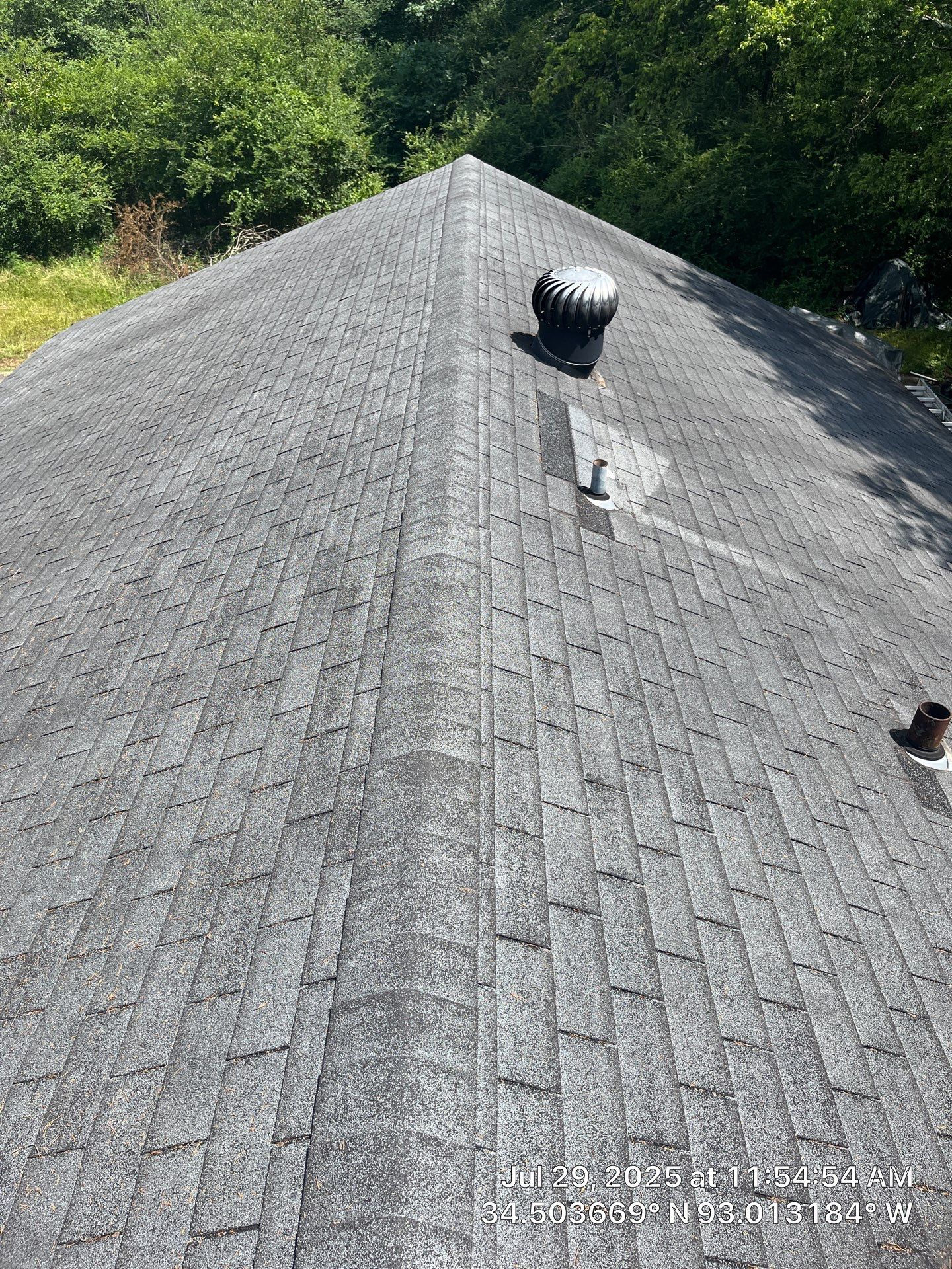 GAF Timberline HDZ Roof Replacement on Brick Home in Hot Springs by Temple Roofing and Exteriors