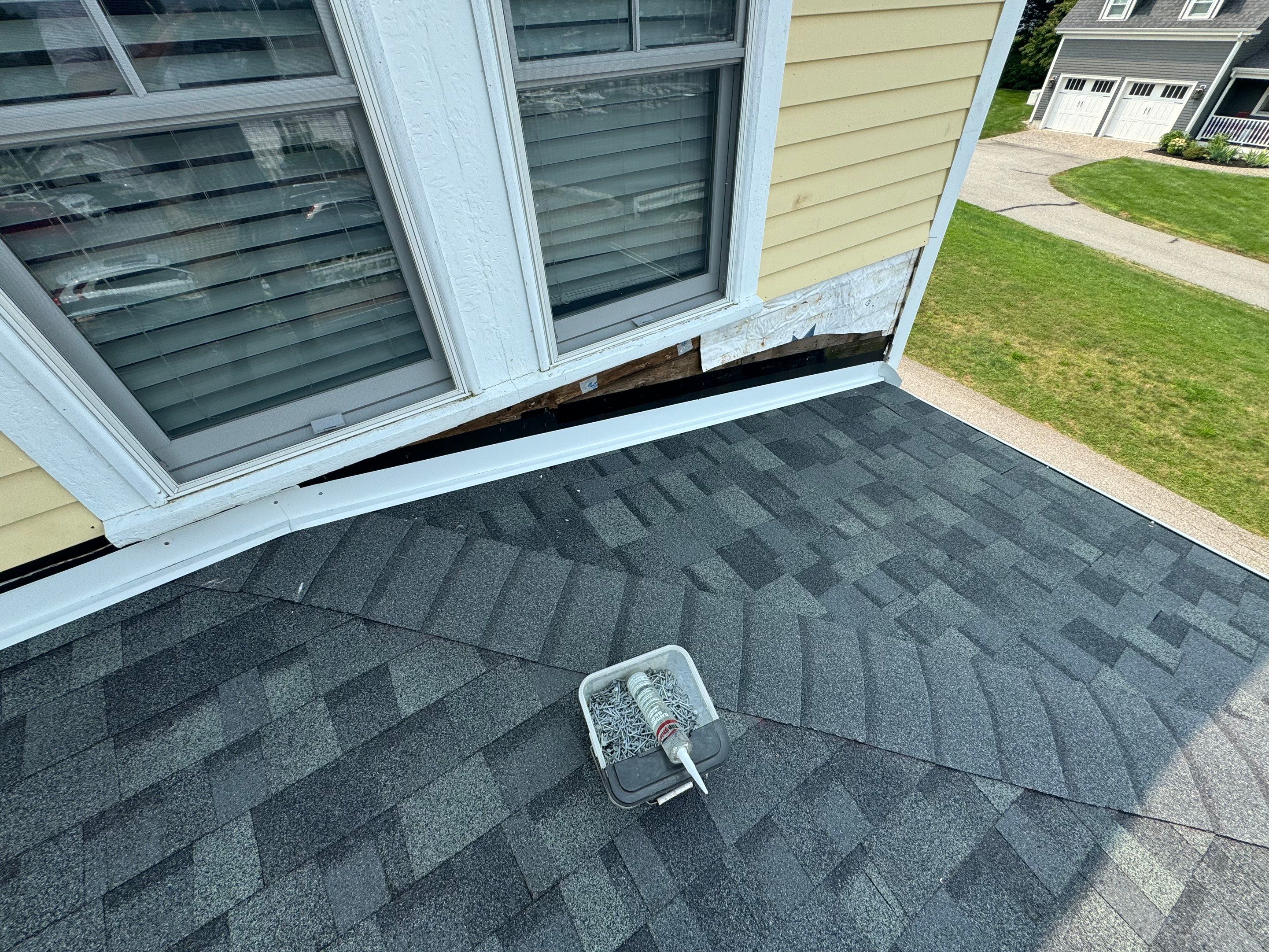 Small Porch Roof in New Castle New Hampshire by Tall pine roofing