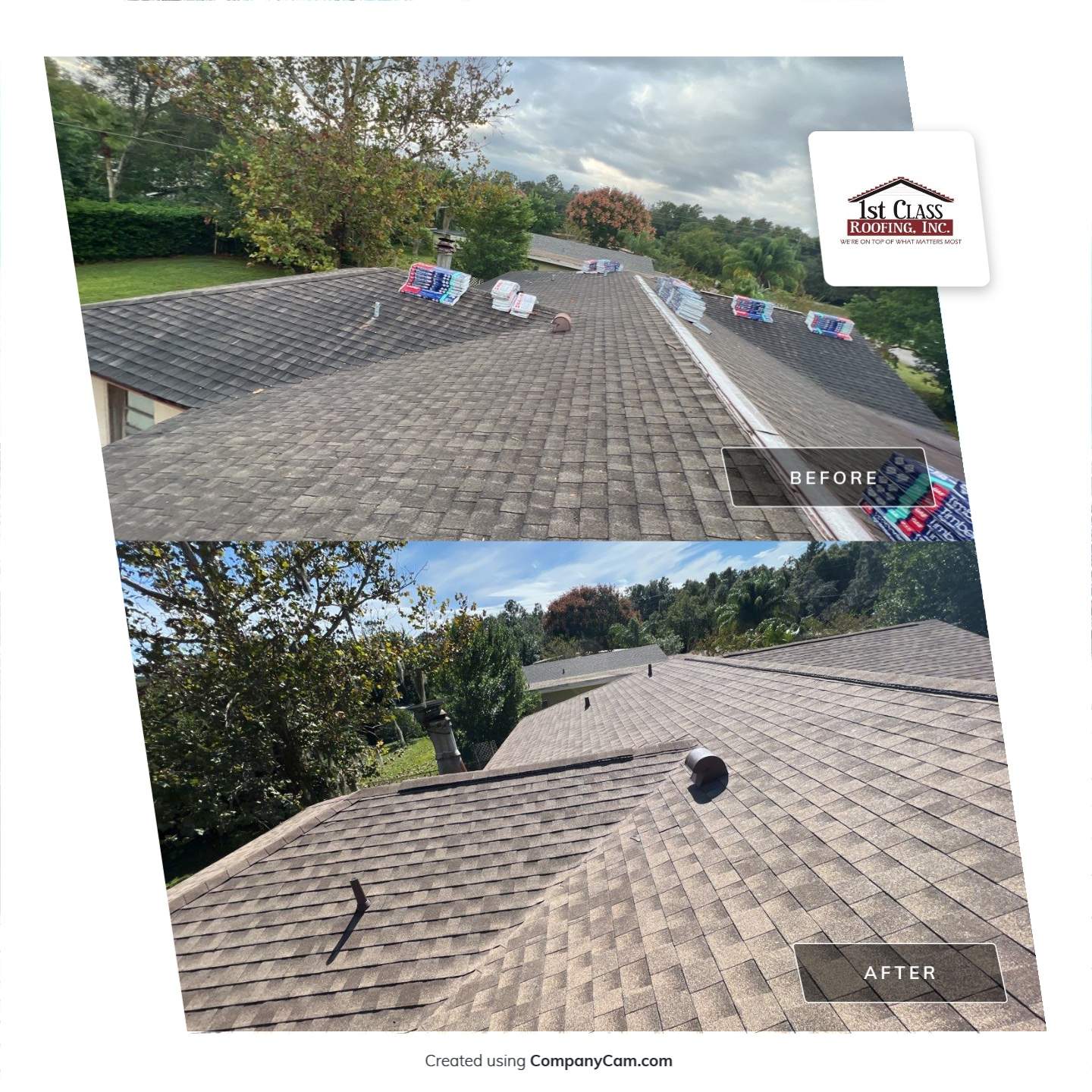 Residential Roofing Installation using GAF Timberline HDZ by 1st Class Roofing, Inc.