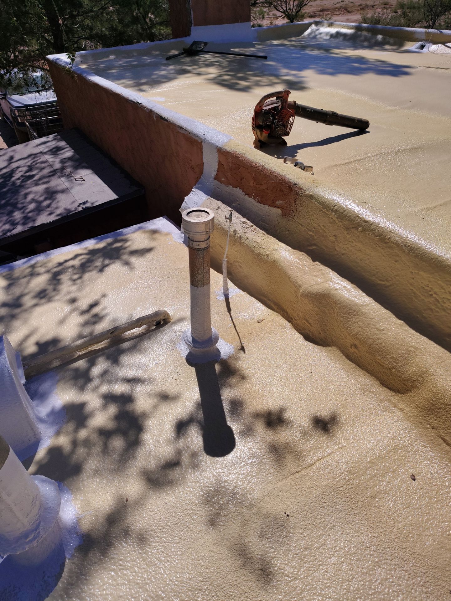 Residential roof application by SPF Services 