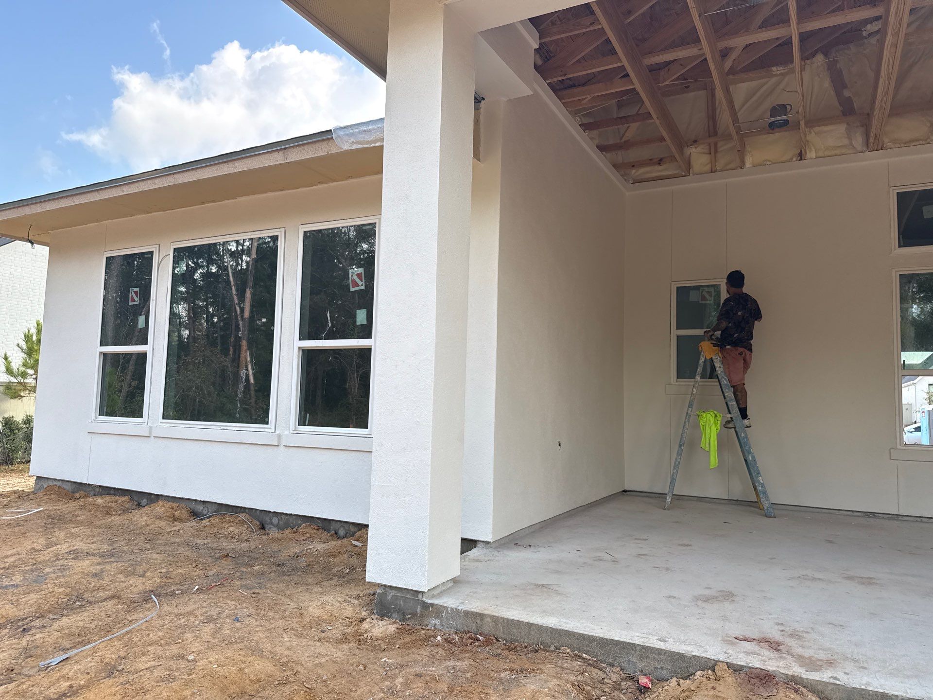 Pre-Landscape Precision: Stucco Finish with Backer Rod Detail by Apex Conventional Stucco Llc