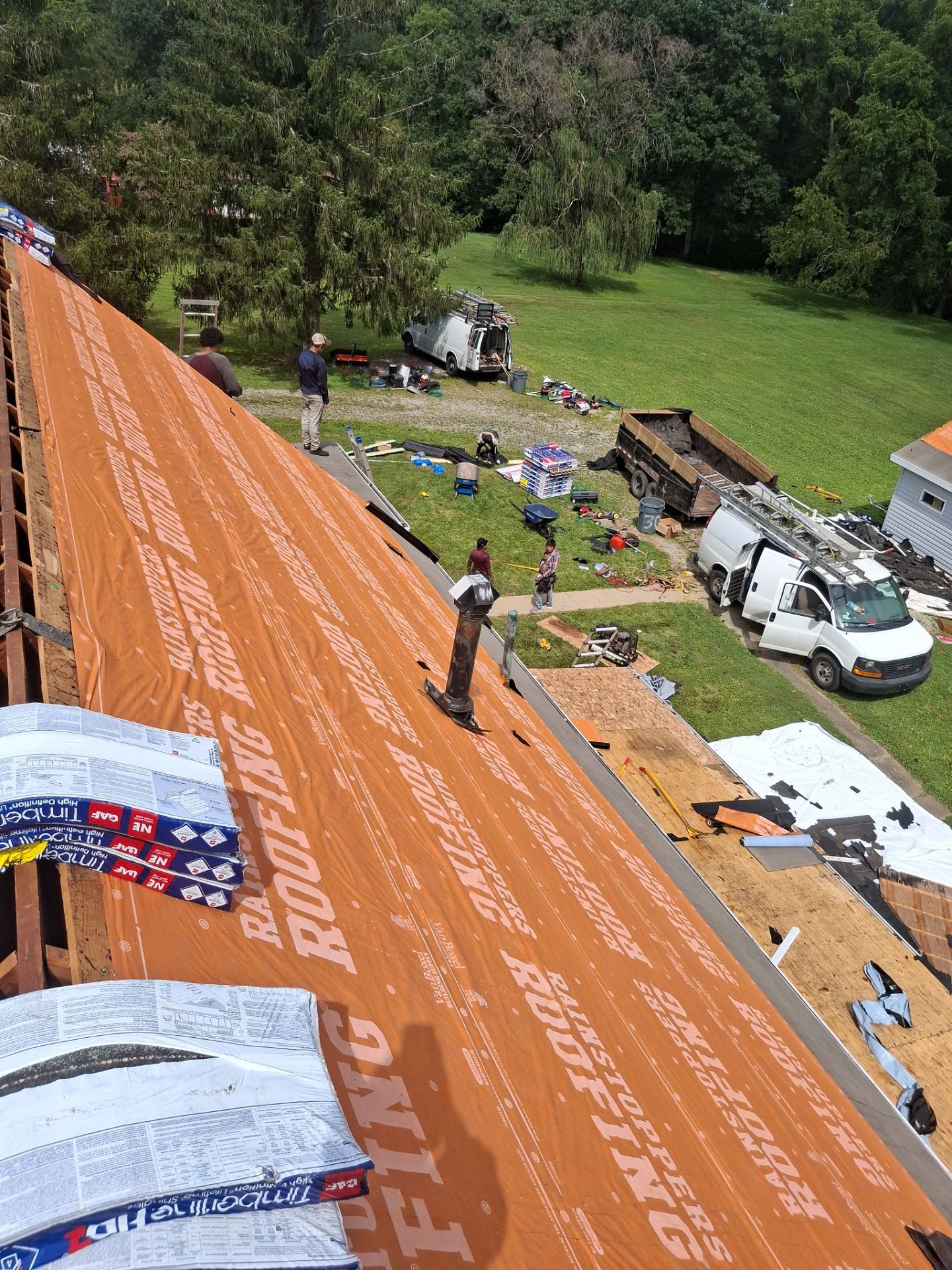 Residential Roofing Installation using GAF Timberline HDZ Fox Hollow Grey by Rainstoppers Roofing