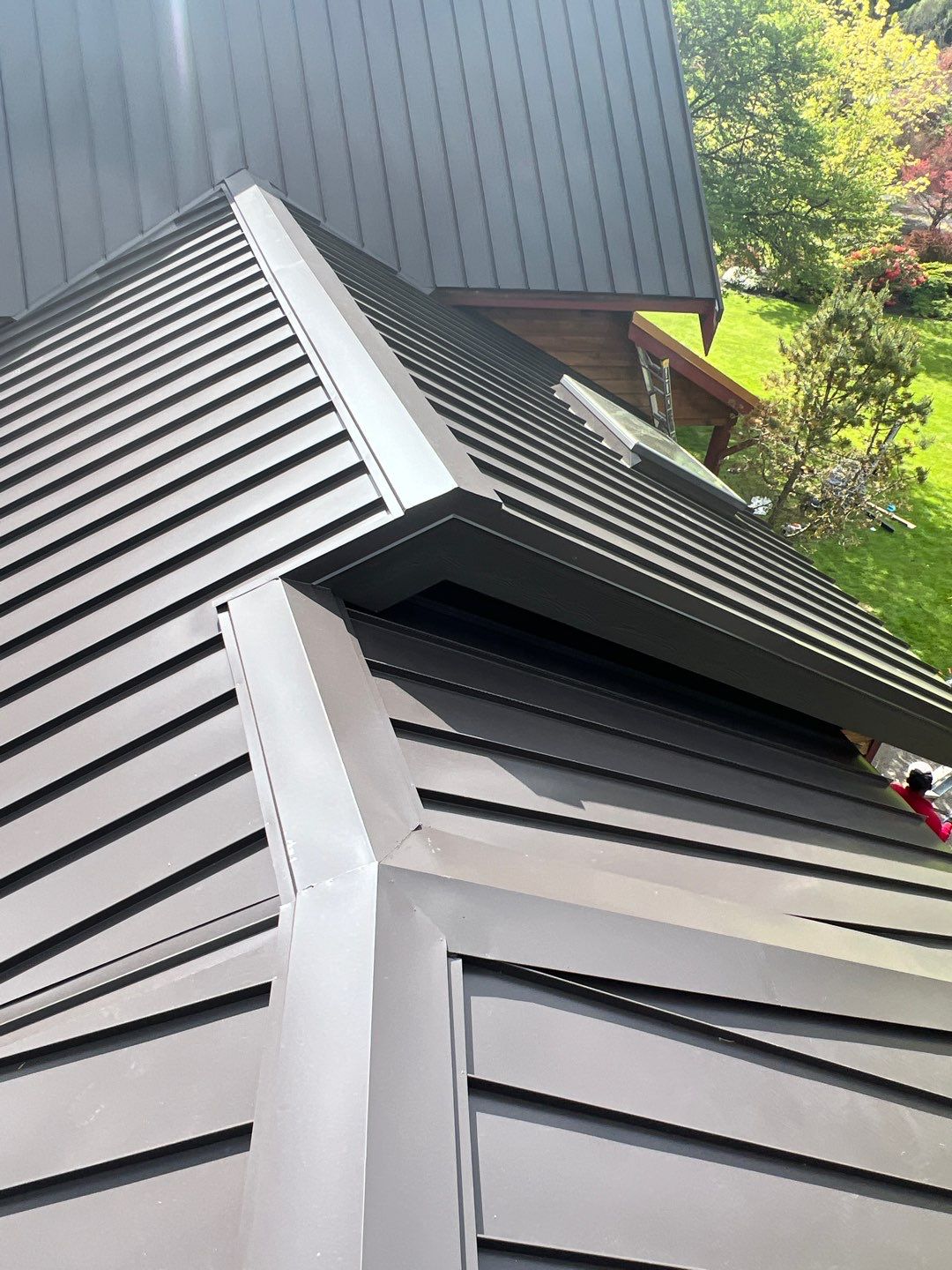 Buckley Roof Replacement using Standing Seam Metal - Dark Bronze by RoofSmart
