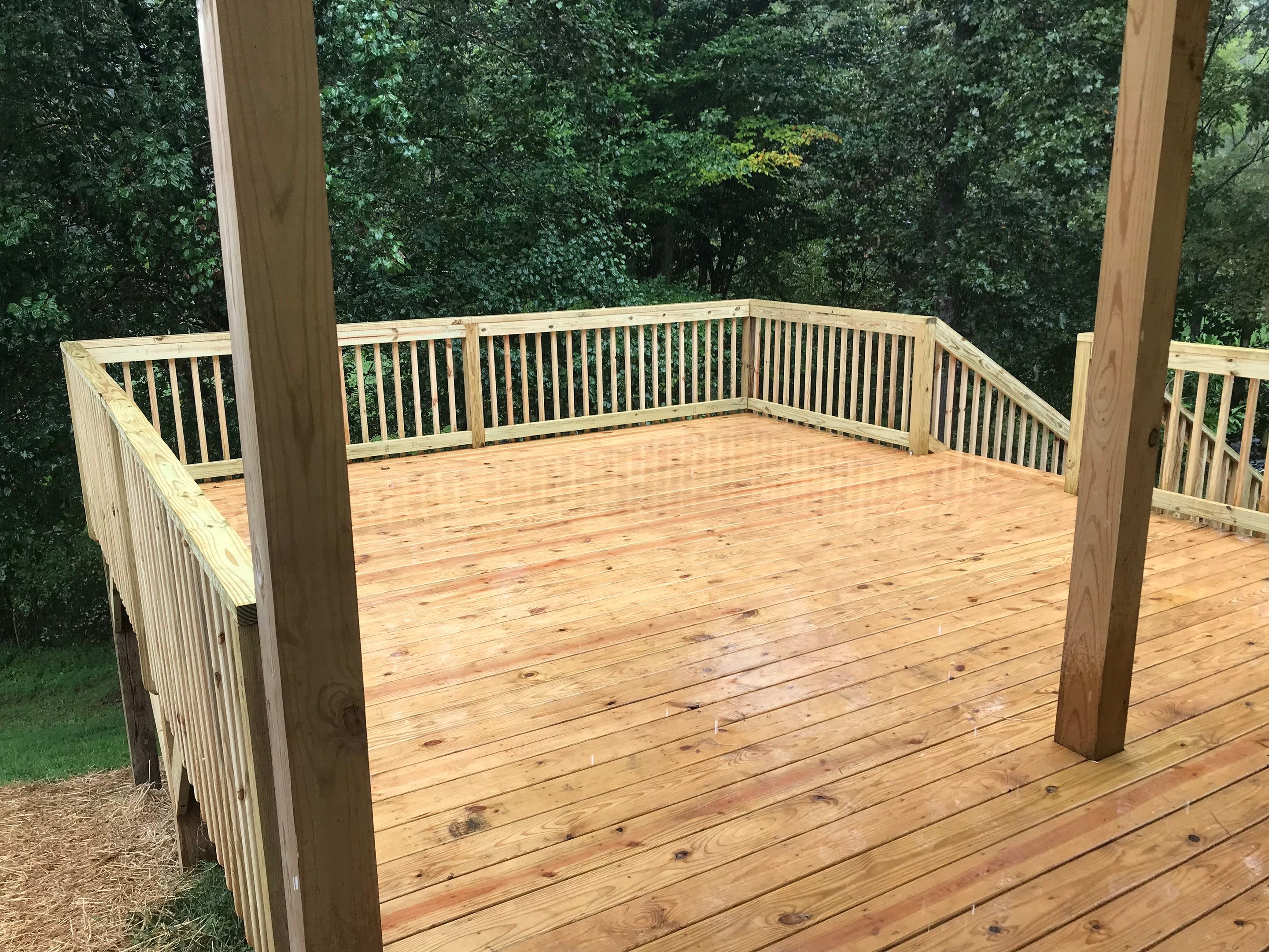 Deck Installation using Pressure Treated Lumber by Secure Construction Company Inc