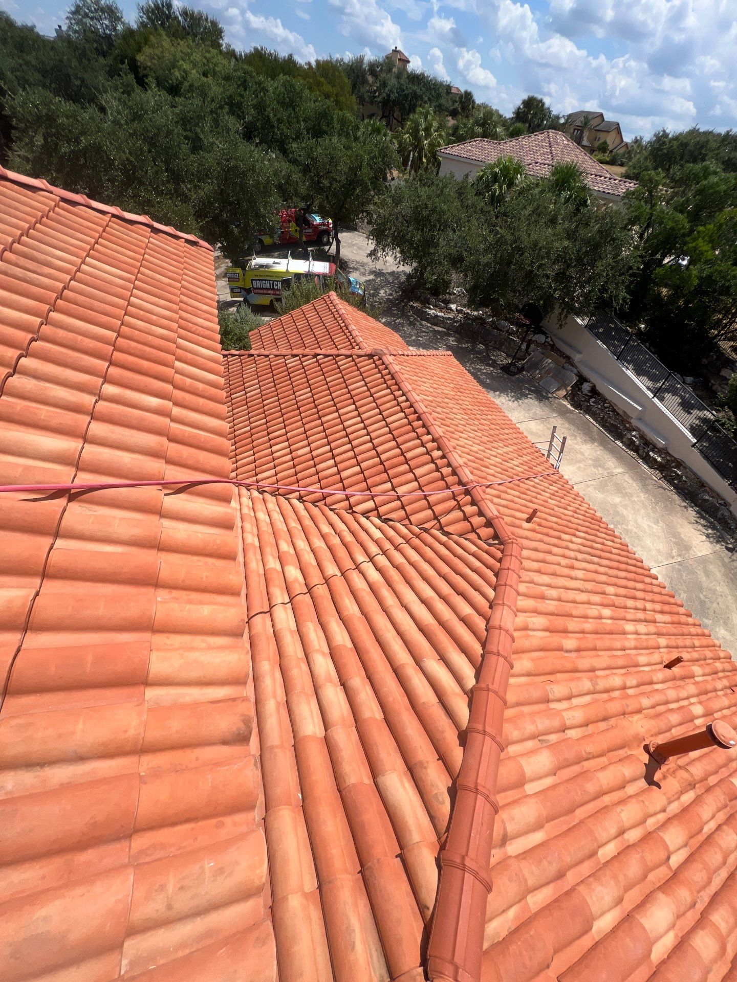 Tile Roof Wash Project in San Antonio by Bright Choice