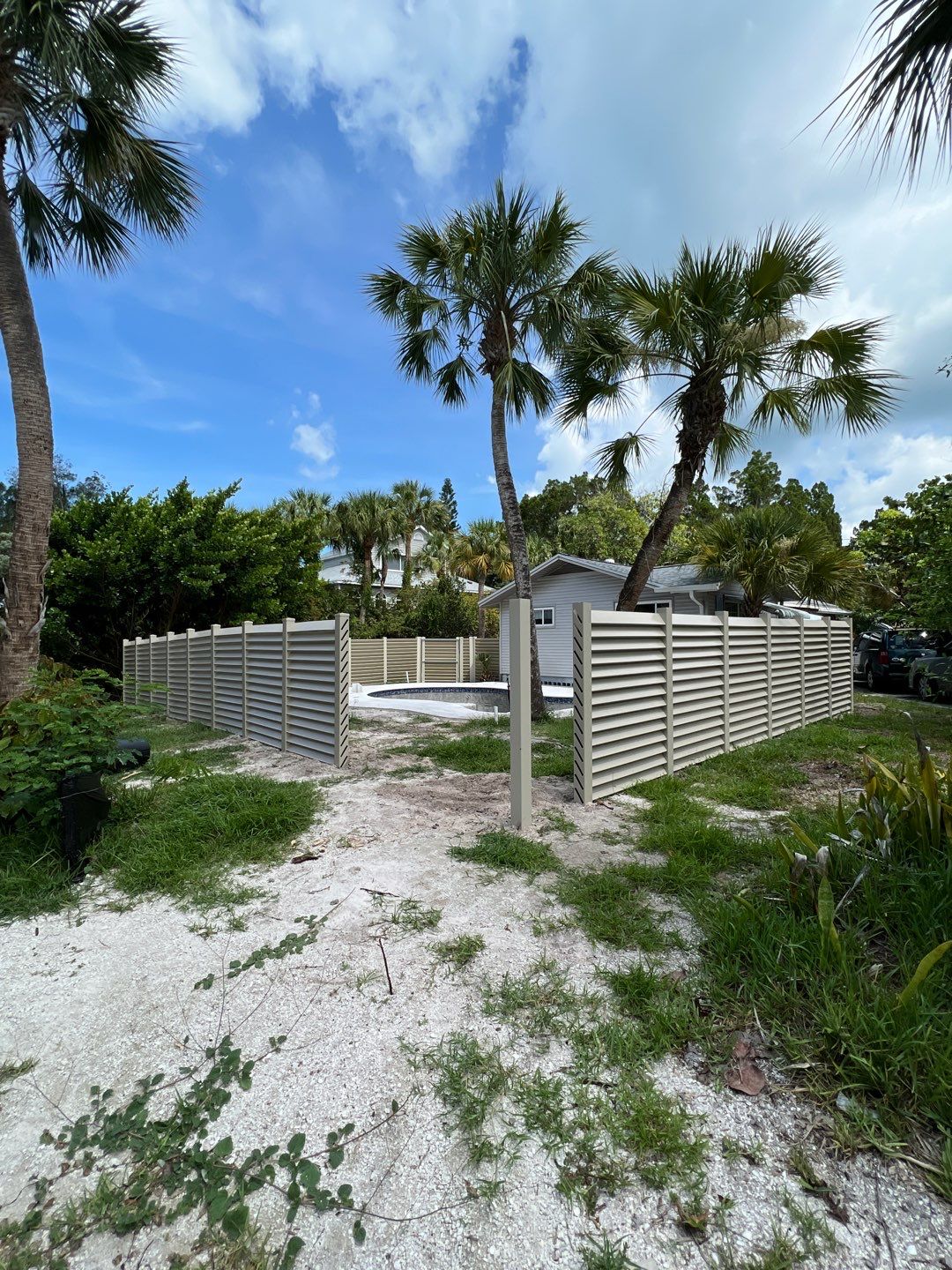 Sarasota, FL 6ft. Tall White Louvered Vinyl Privacy Fence by Asap fence and gates, LLC