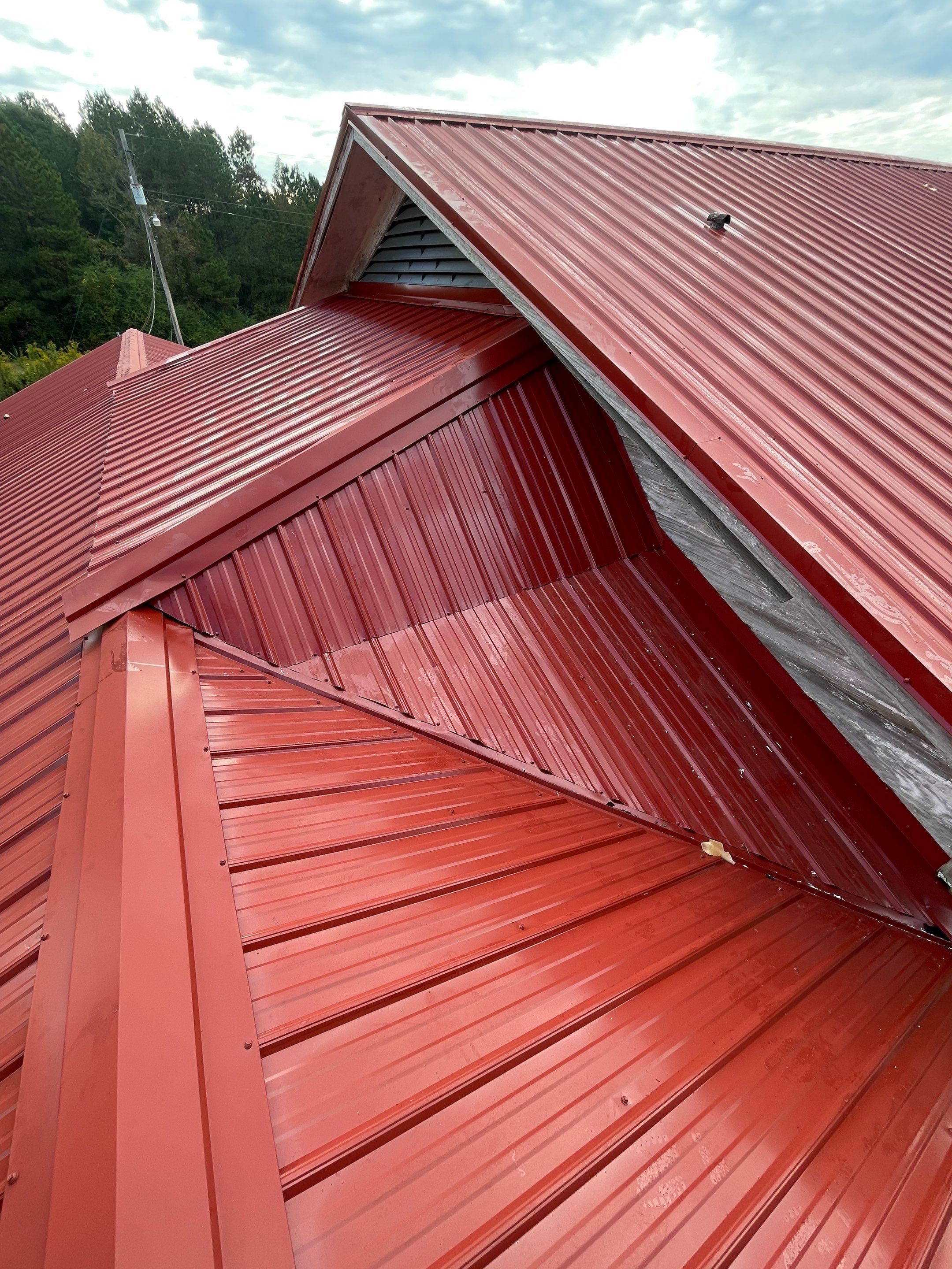 Residential Metal Roof Replacement using Reed's Metals: 26 GA. Colored Residential Metal Panels (Barn Red) by Hostetler Roofing
