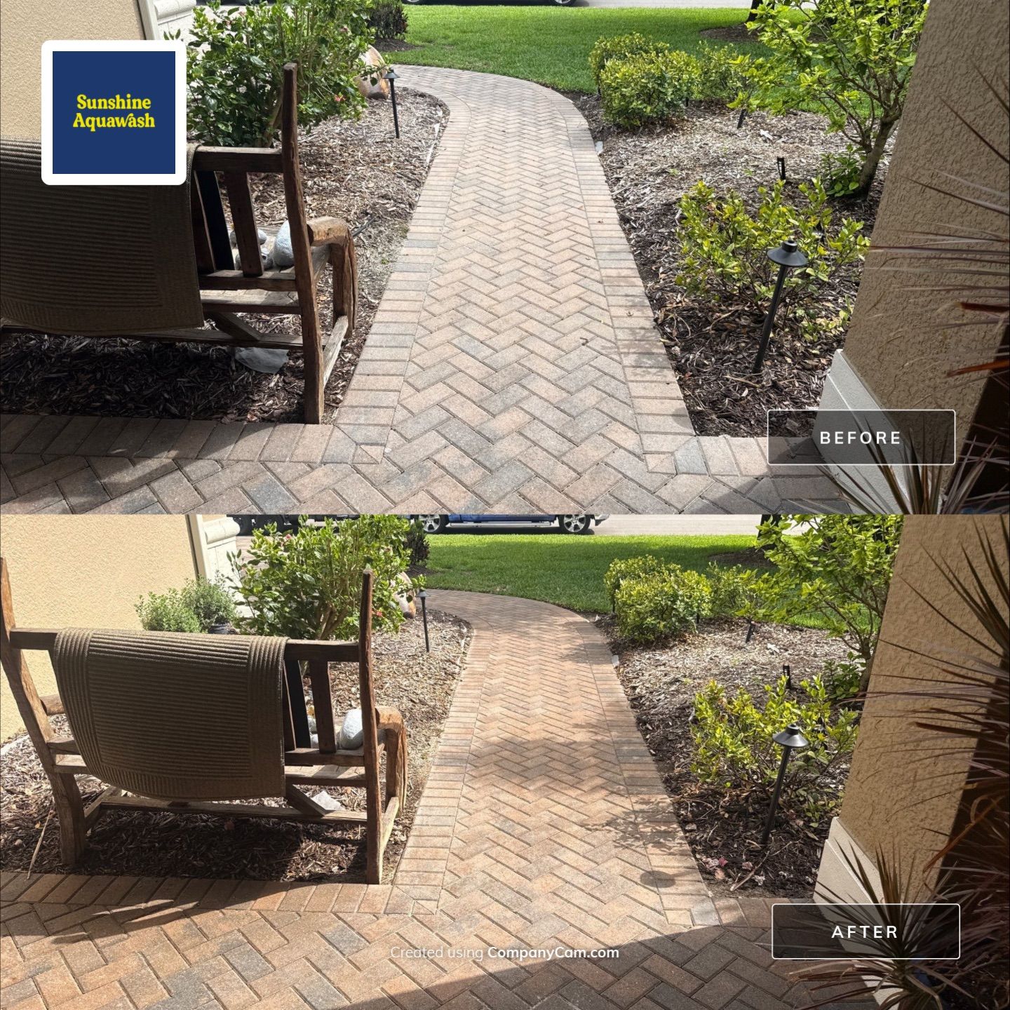 Paver Driveway & Entryway Cleaning in River Wind – Bradenton, FL by Sunshine AquaWash