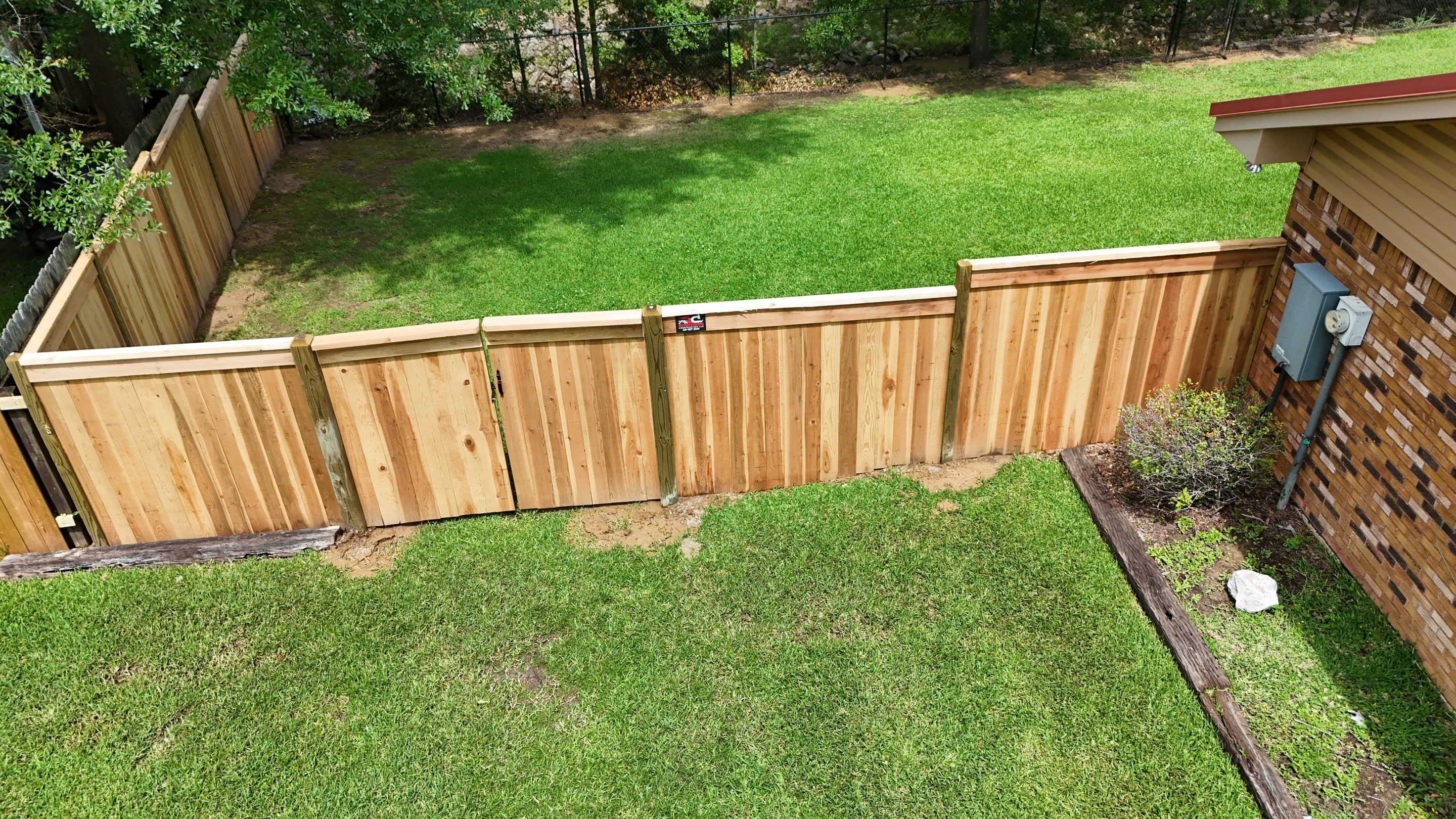 6' Cedar Good Neighbor w/Black Chain Link by Roberson Construction LLC
