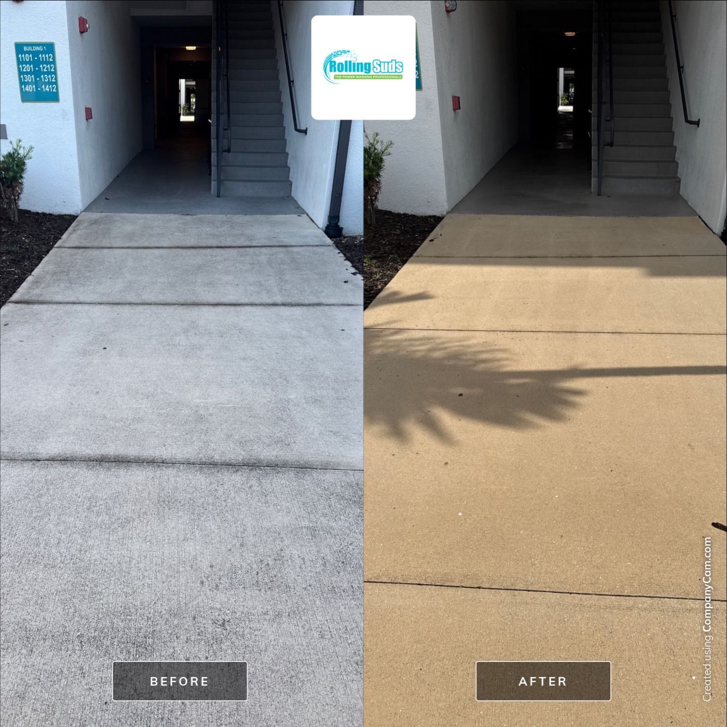 Apartment Flat Work by Rolling Suds Power Washing of Naples - Fort Myers