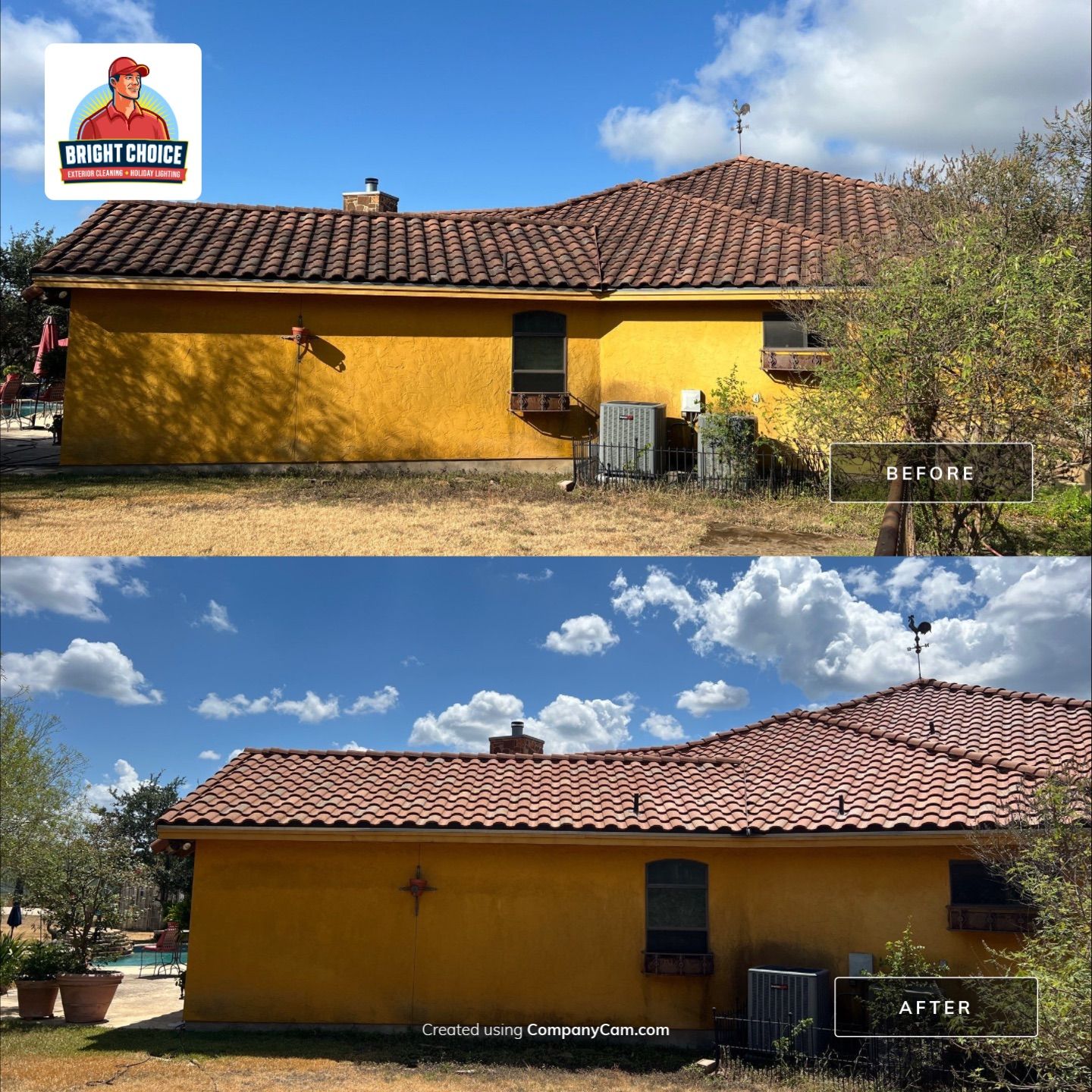 Tile Roof Wash Project in Bulverde by Bright Choice