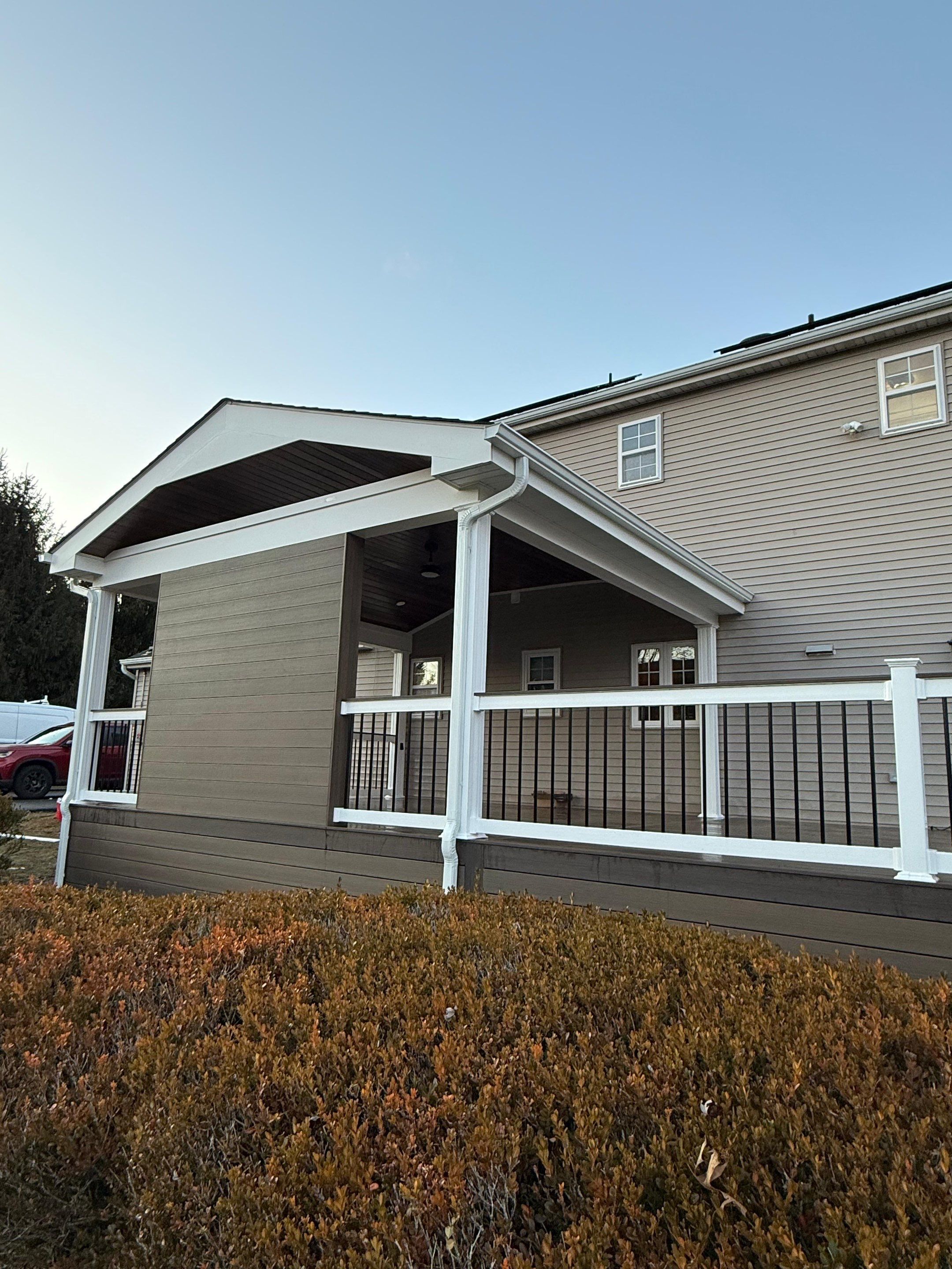 New Deck With a Roof and TV Mount in Raritan, New Jersey by deck guardian
