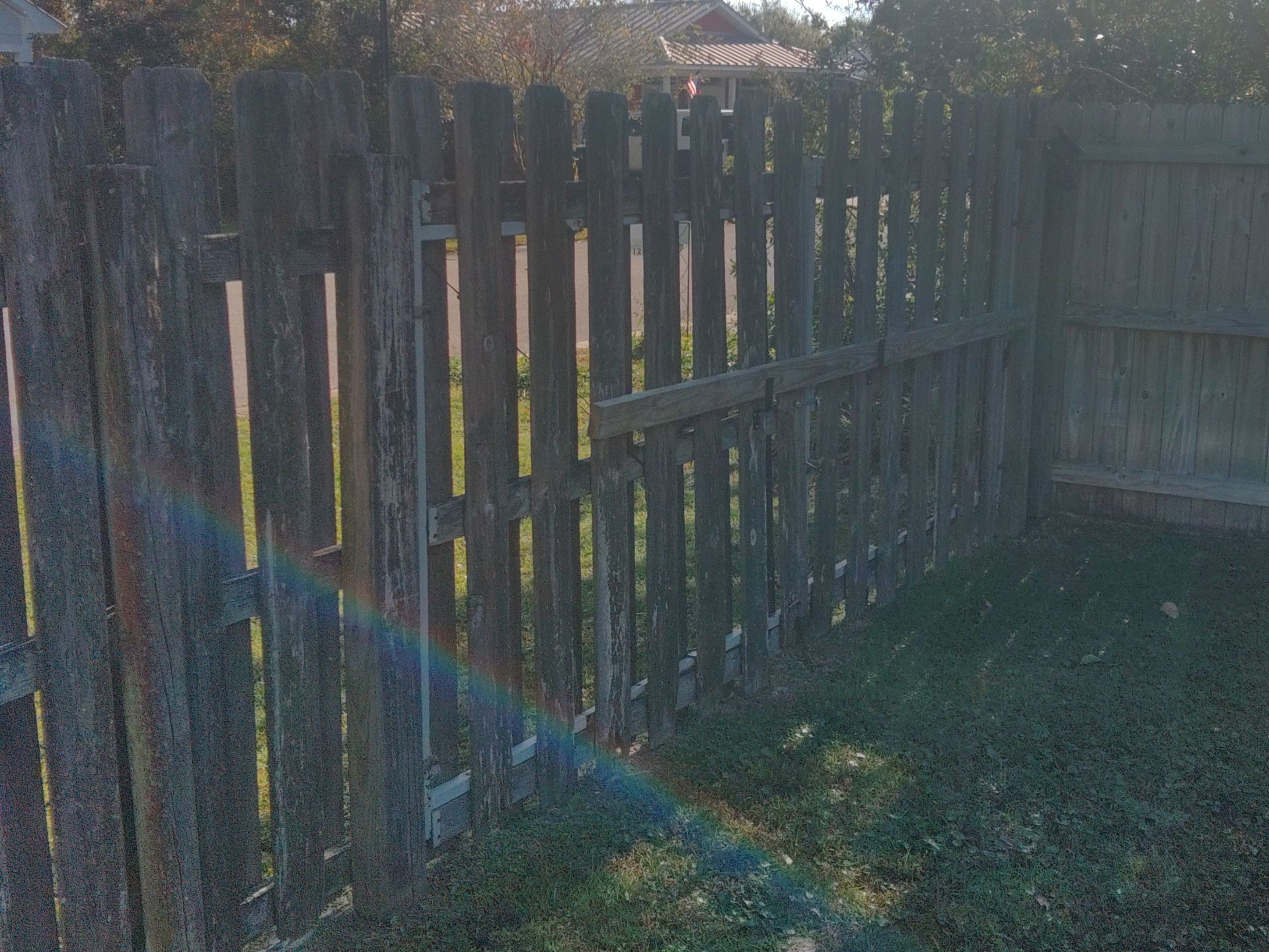 6' WOOD PRIVACY WITH 14' DOUBLE DRIVE GATE using PRESSURE TREATED PINE by Hip Square Fence Inc.