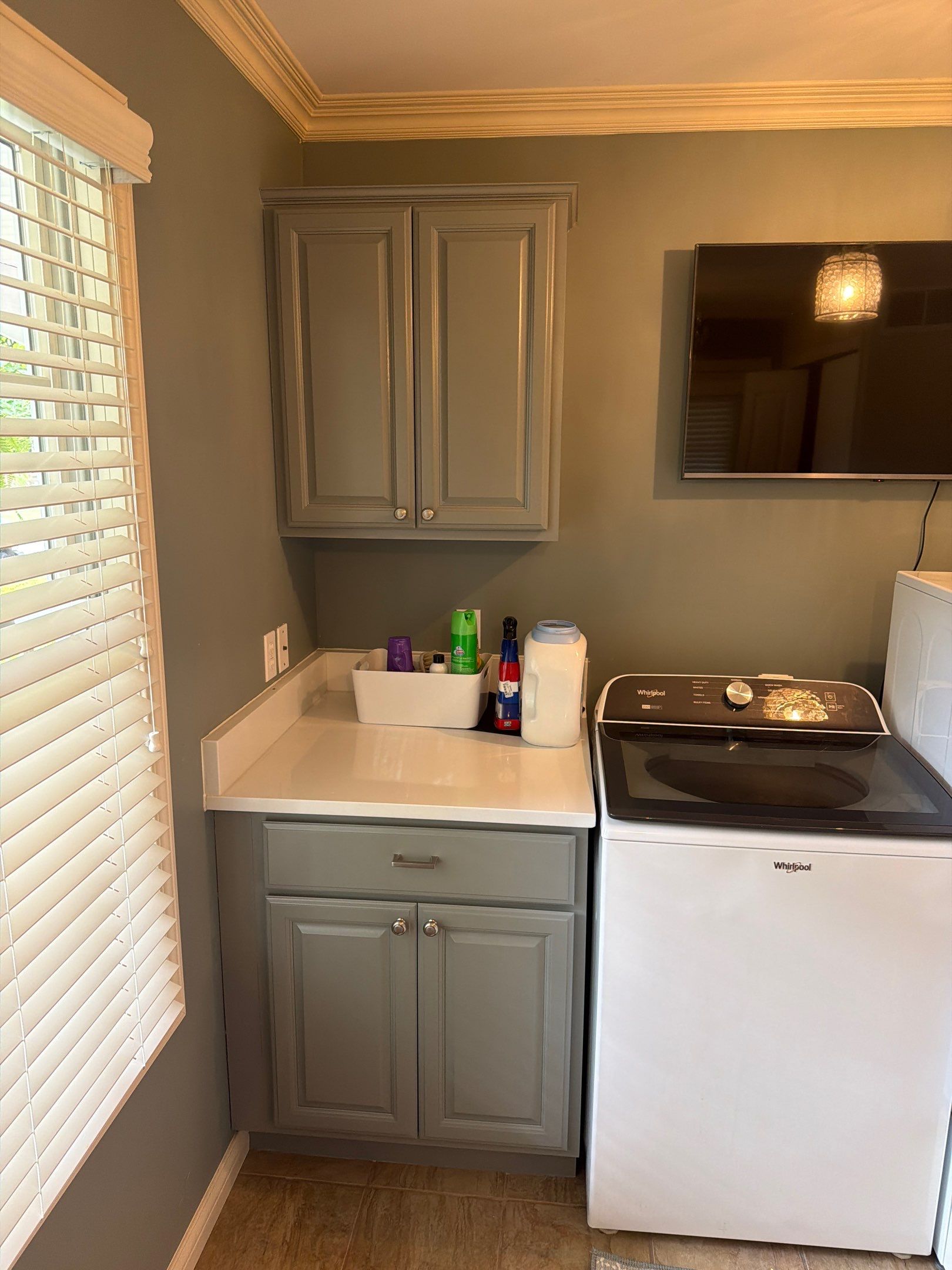 Laundry Room Interior Painting and Cabinetry Update in Waterford Township by Top Shelf Painter