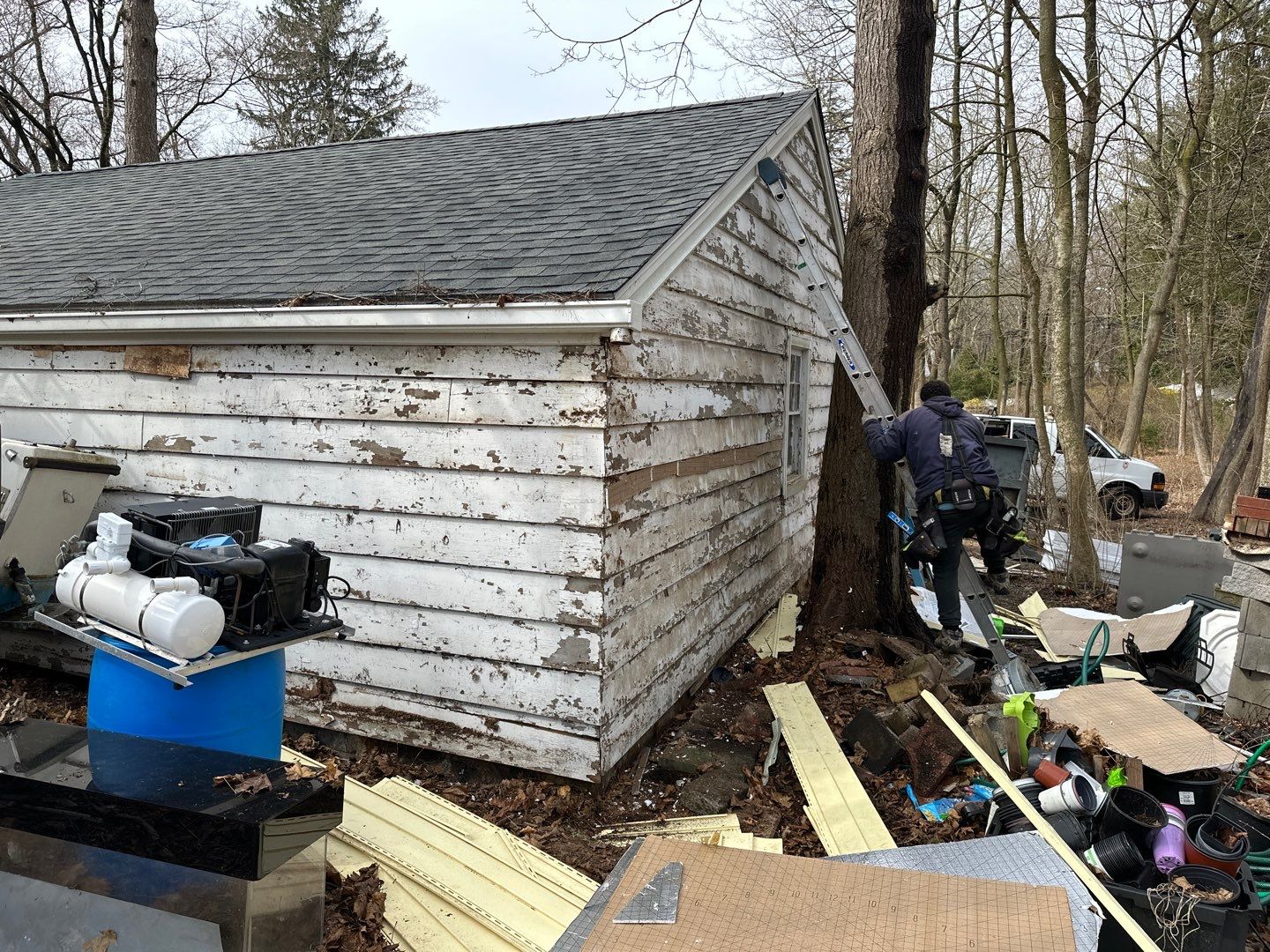 Siding Installation using Certainteed Cedar Impressions Sterling Gray by A Plus Exterior