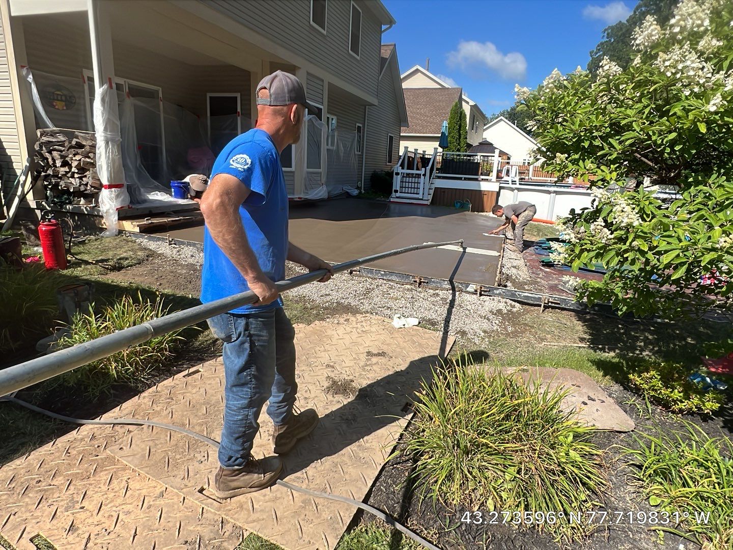 Wood Plank Stamped Concrete Patio  by NG Masonry & Construction LLC