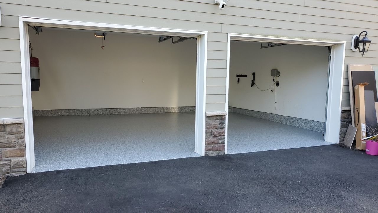 Garage Floor using Penntek Slatestone by Spectrum Painting, LLC