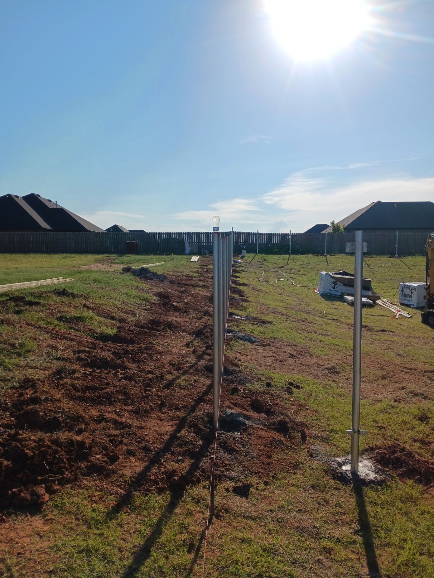 Cedar Fence using Metal Poles by Clays Services Inc