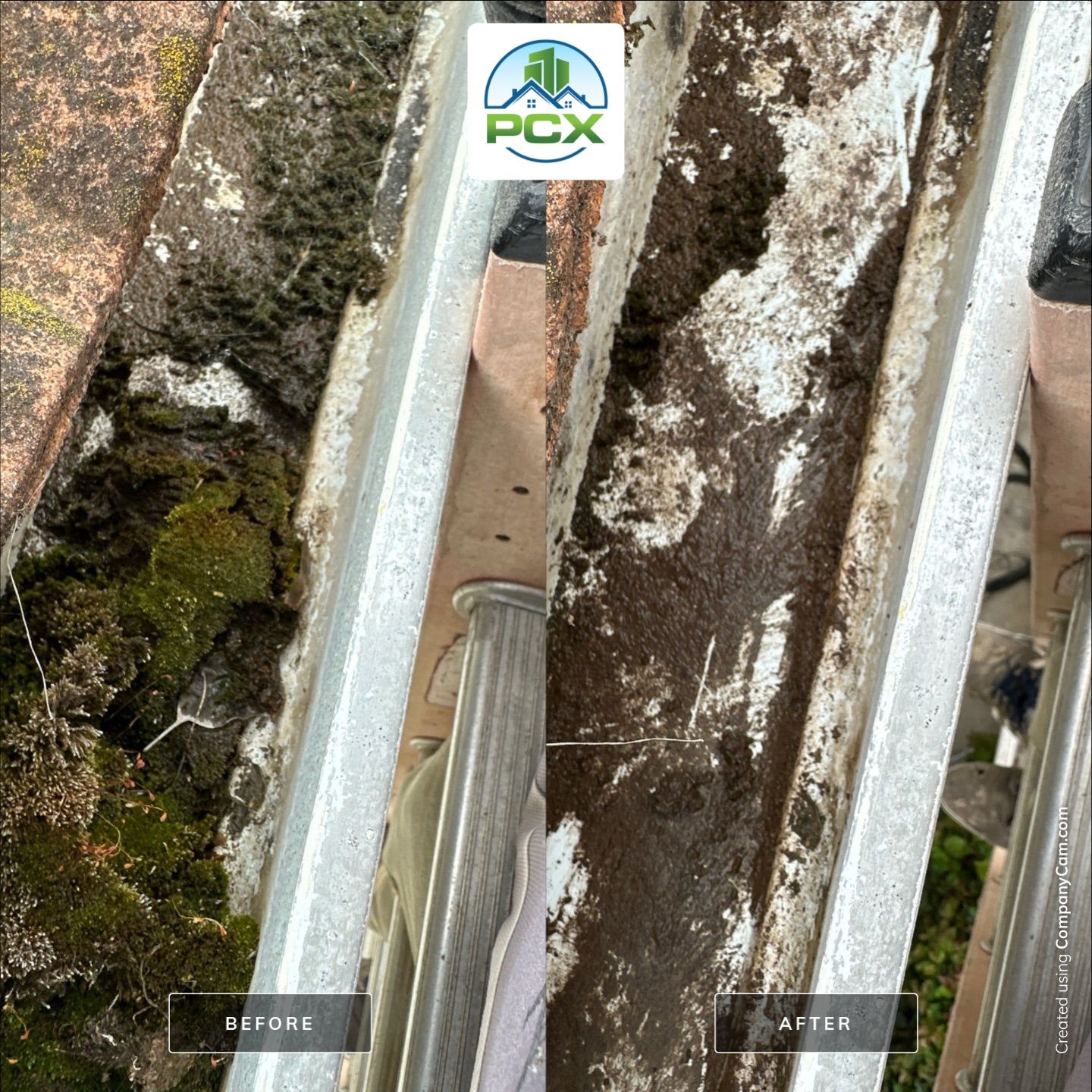 Orange County gutter cleaning using a vacuum by Property Cleaning Experts, LLC