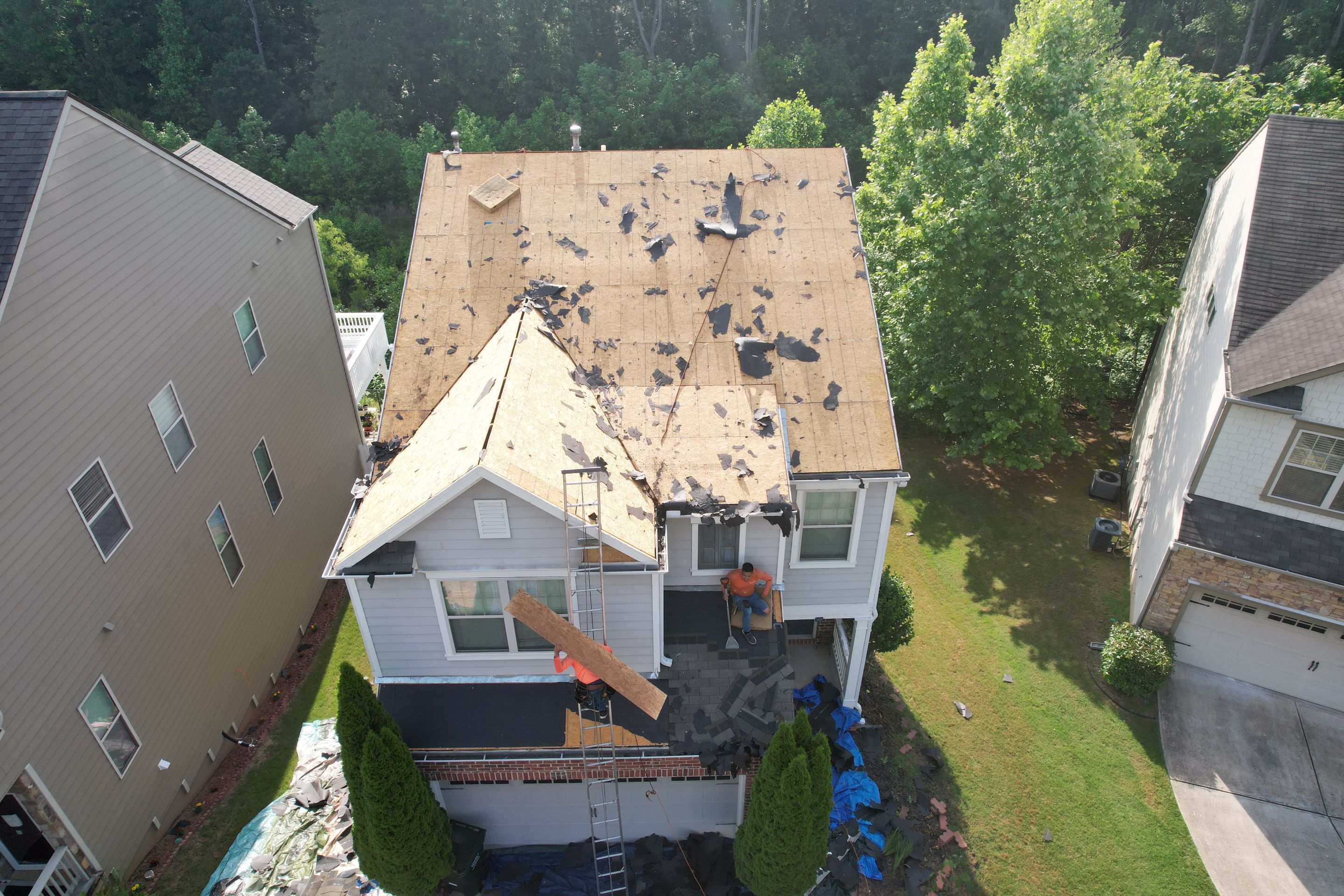 Residential Roof Replacement using Owens Corning Trudef Twilight Black by Inspector Roofing and Restoration