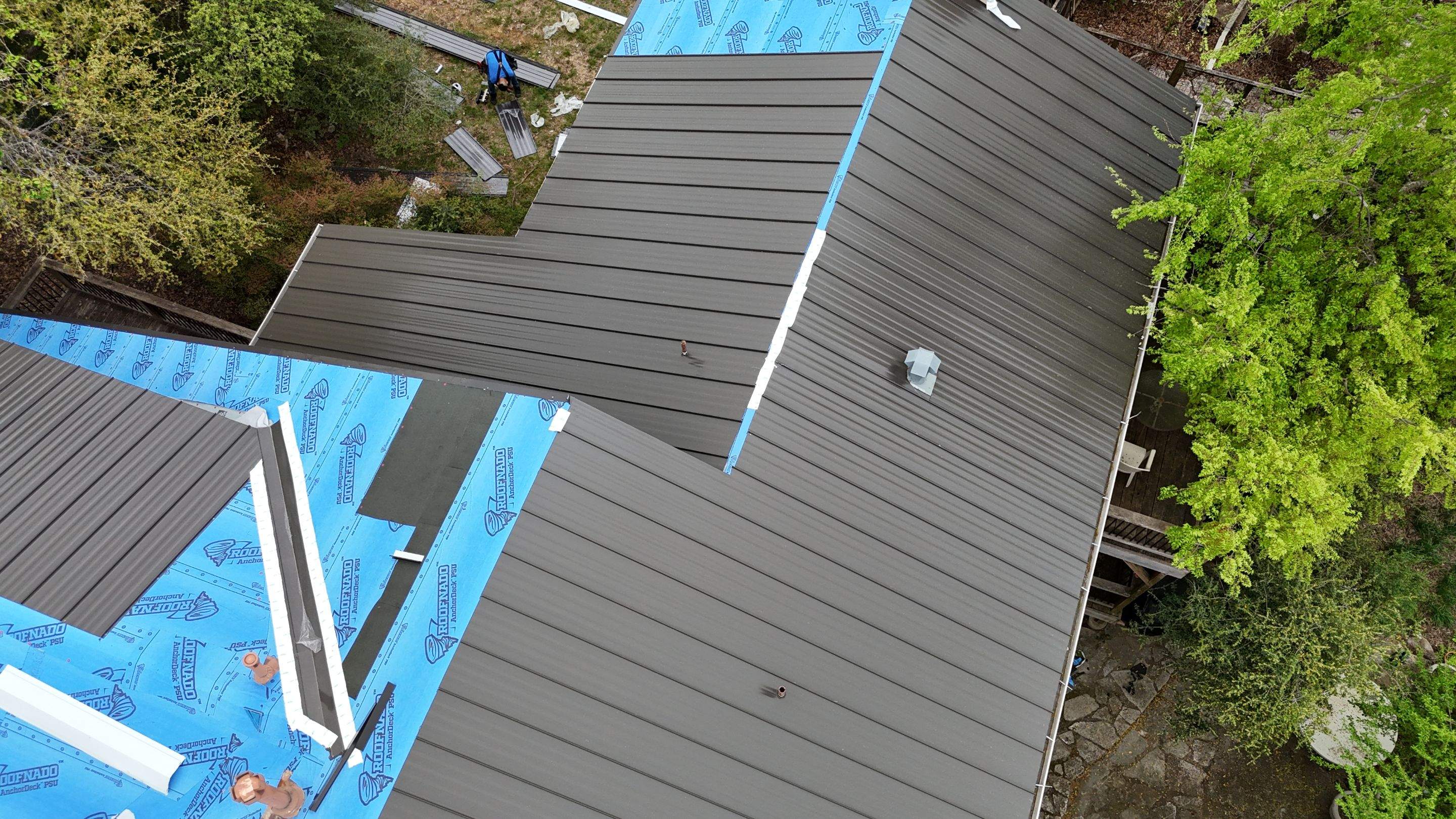 Dark Bronze - L&A Standing Seam with Striations by RoofsOnly.com