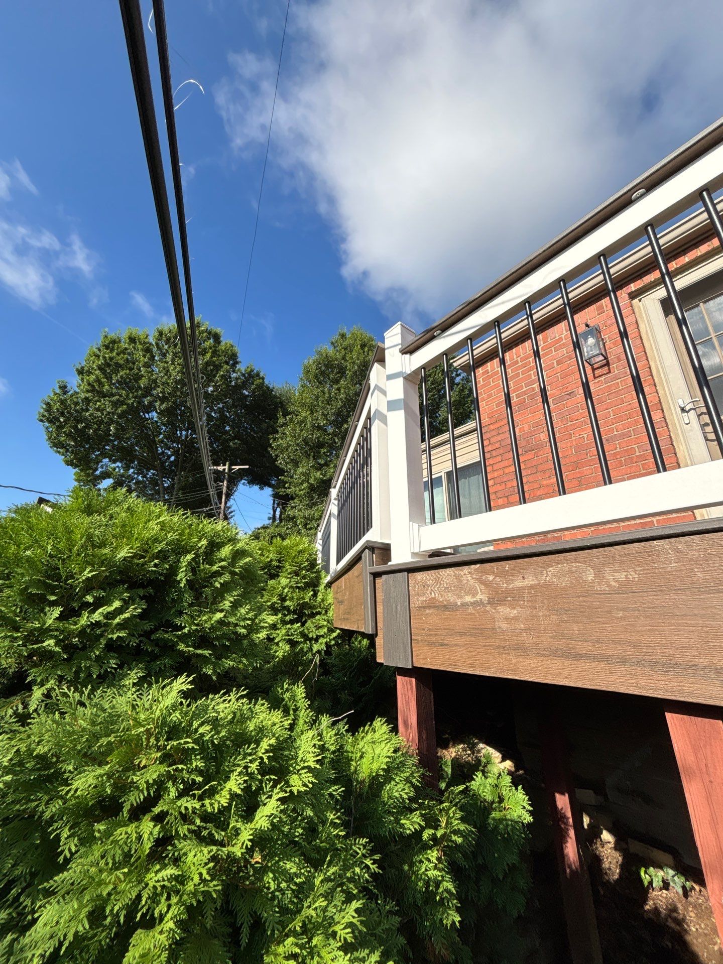 2 tone Composite Re-Deck with Vinyl Railings in Pittsburgh by Cousins Roofing Siding & Decks