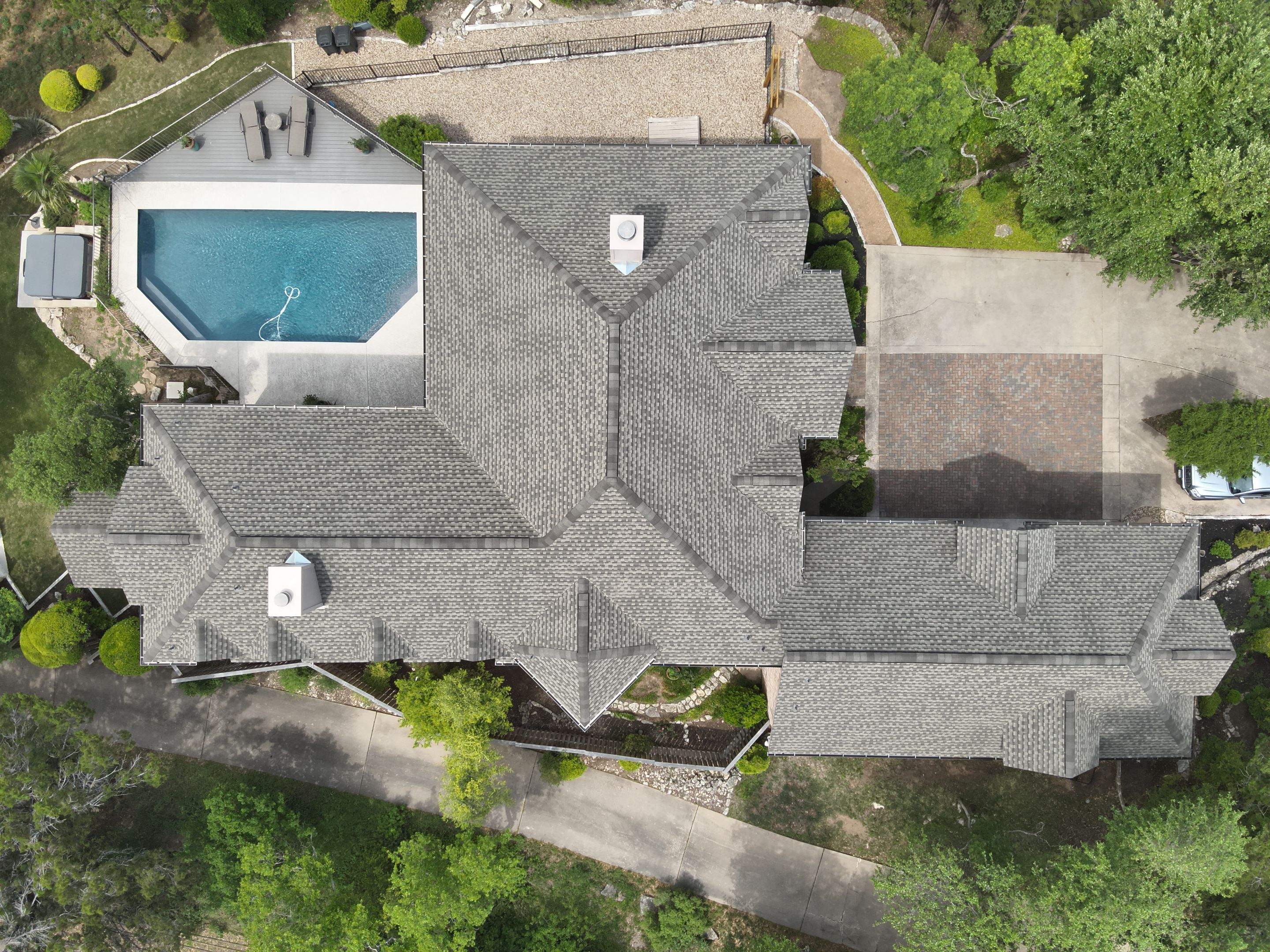 Restoring Strength & Beauty After Hail Damage using GAF - Ultra HDZ - Weathered Wood by Action Exteriors Austin