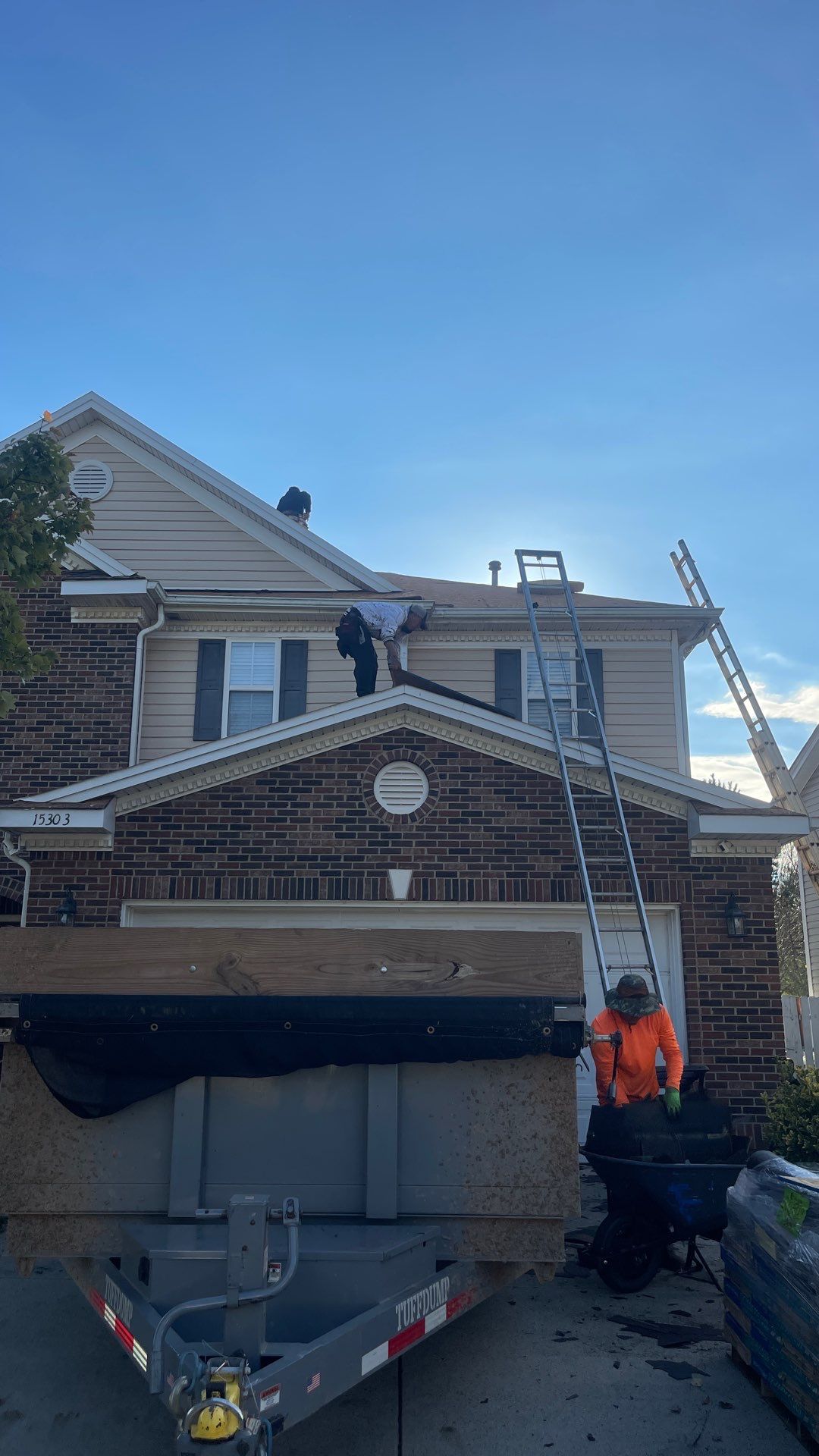 Roof replacement, interior and gutters repair by hail and wind damage by Just Brilliant Restoration JBR