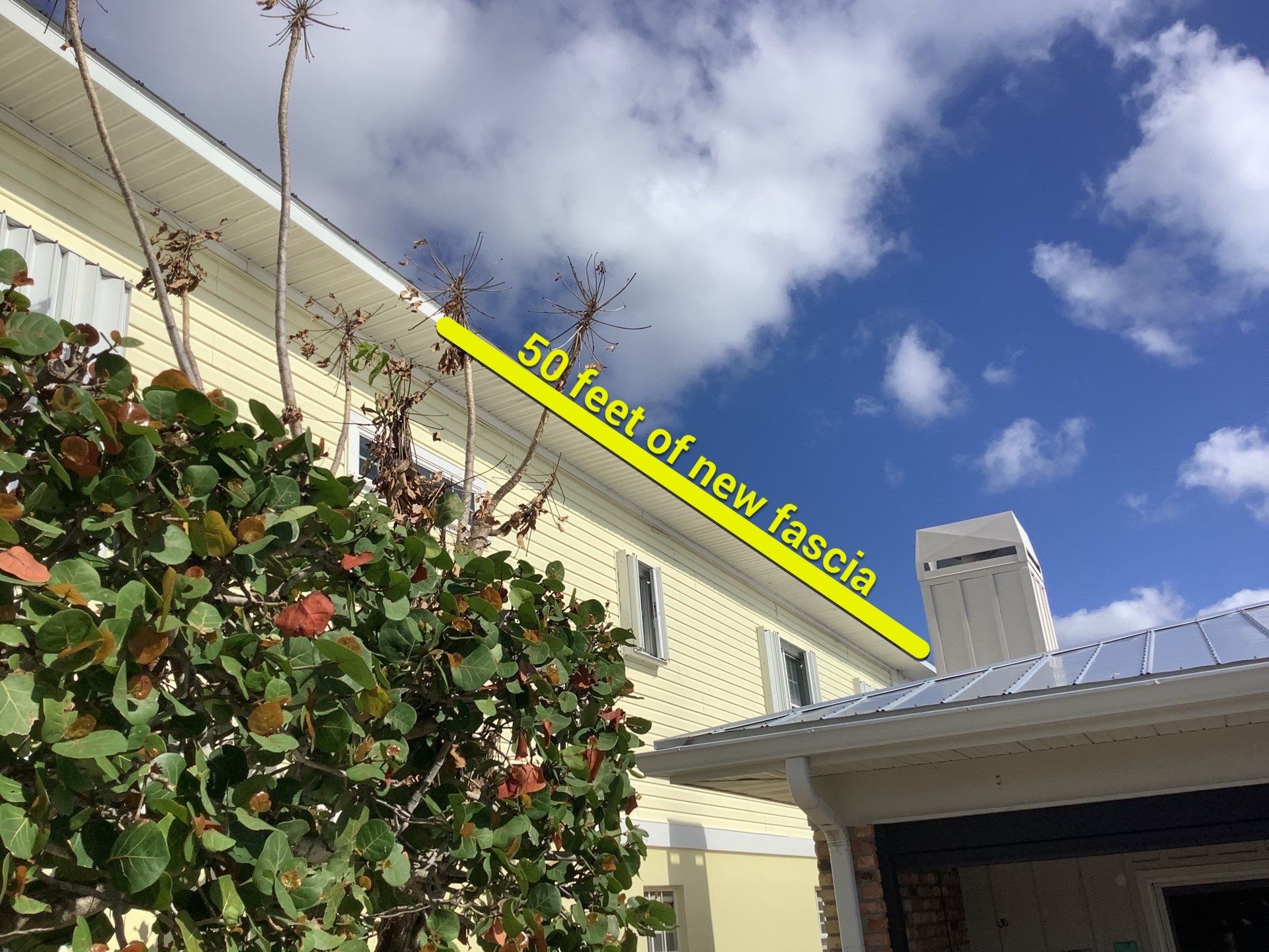 White Gutters with Matching Downspouts in Sarasota FL by Gutter Professors