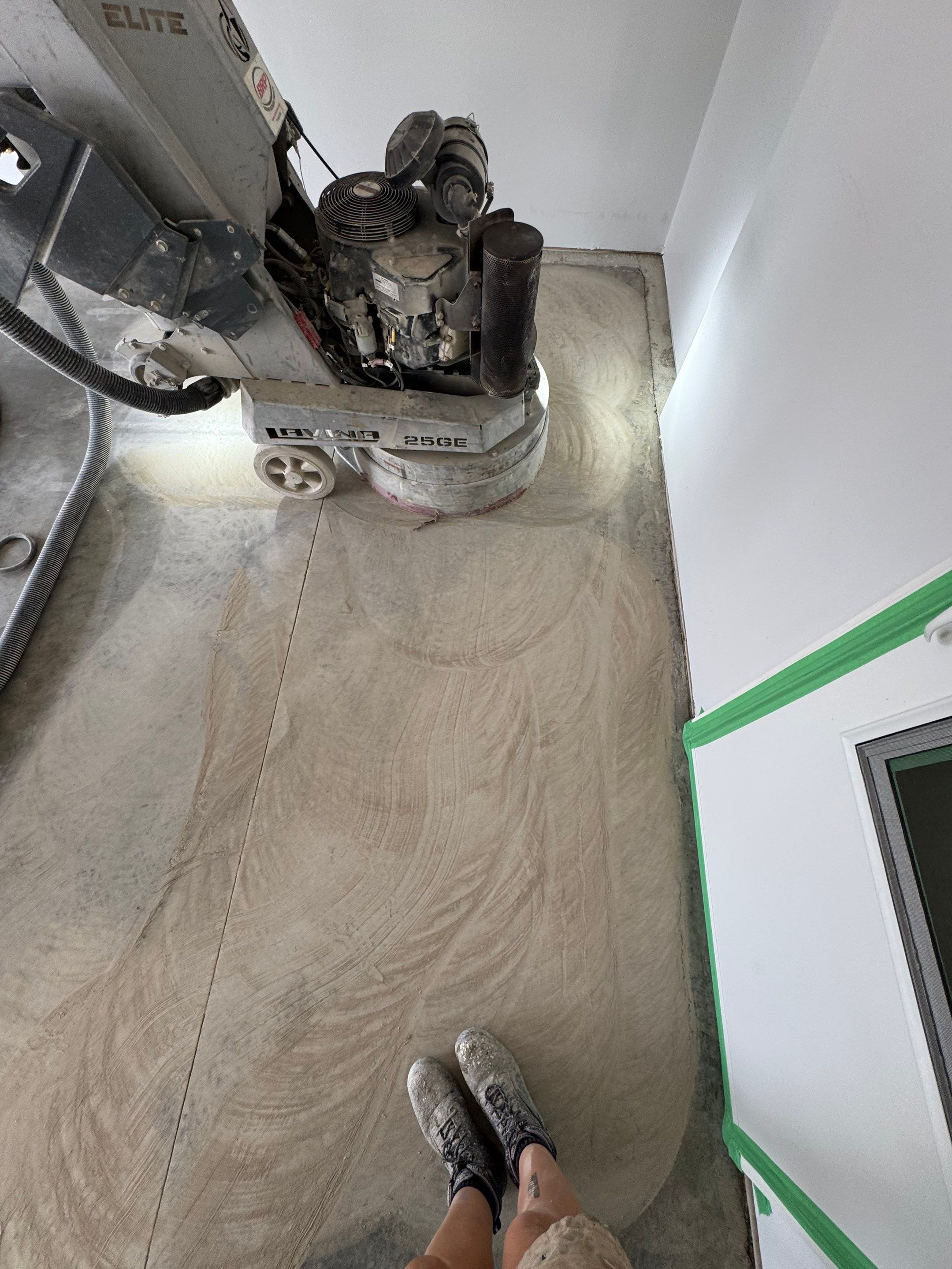 Custom Coyote Flake Garage Floor Coating in Sioux Falls by Select Painting, Coatings & Garage Cabinets