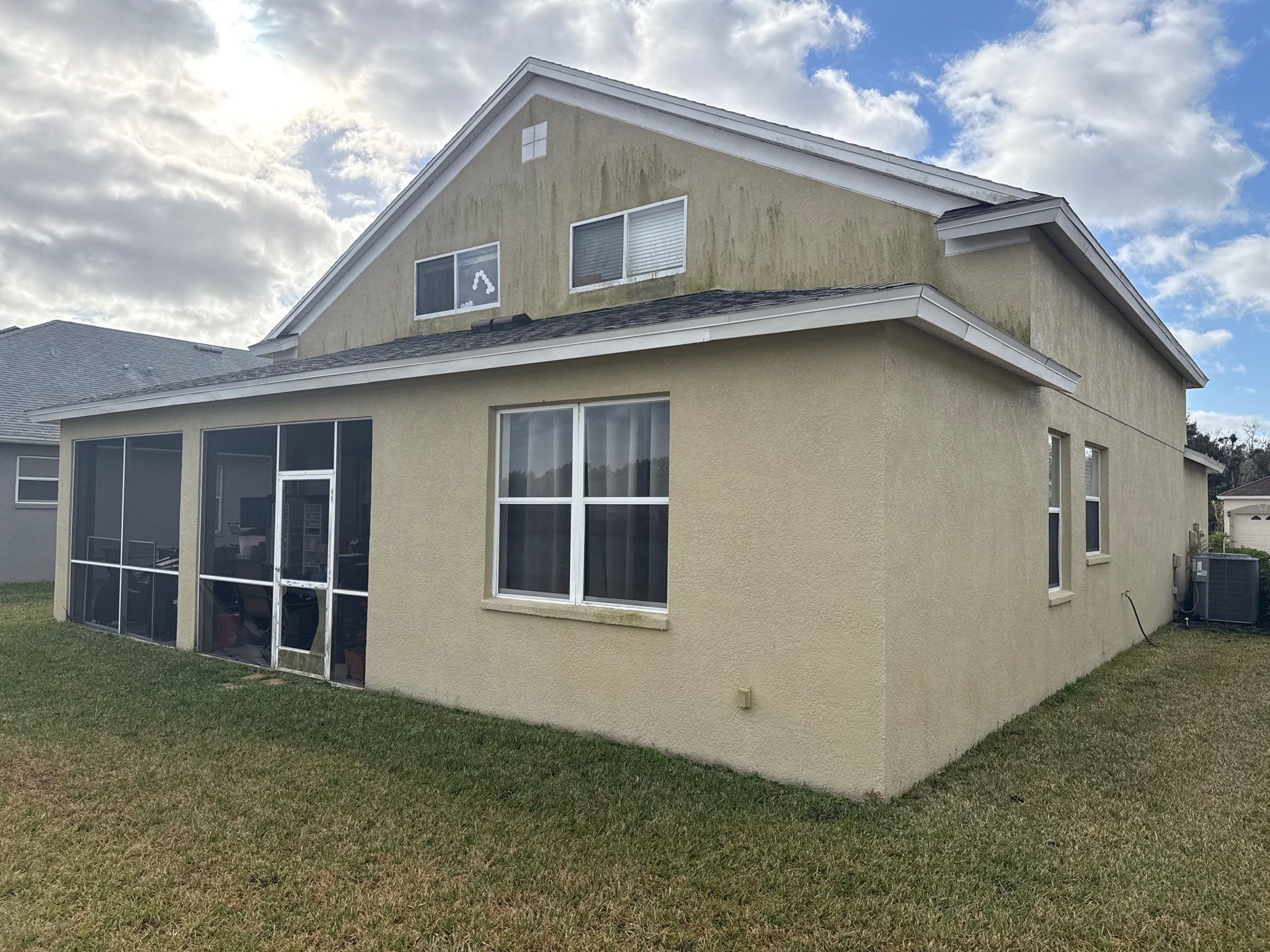 House Wash Removing Heavy Algae Buildup | River Plantation, Parrish FL by Sunshine AquaWash